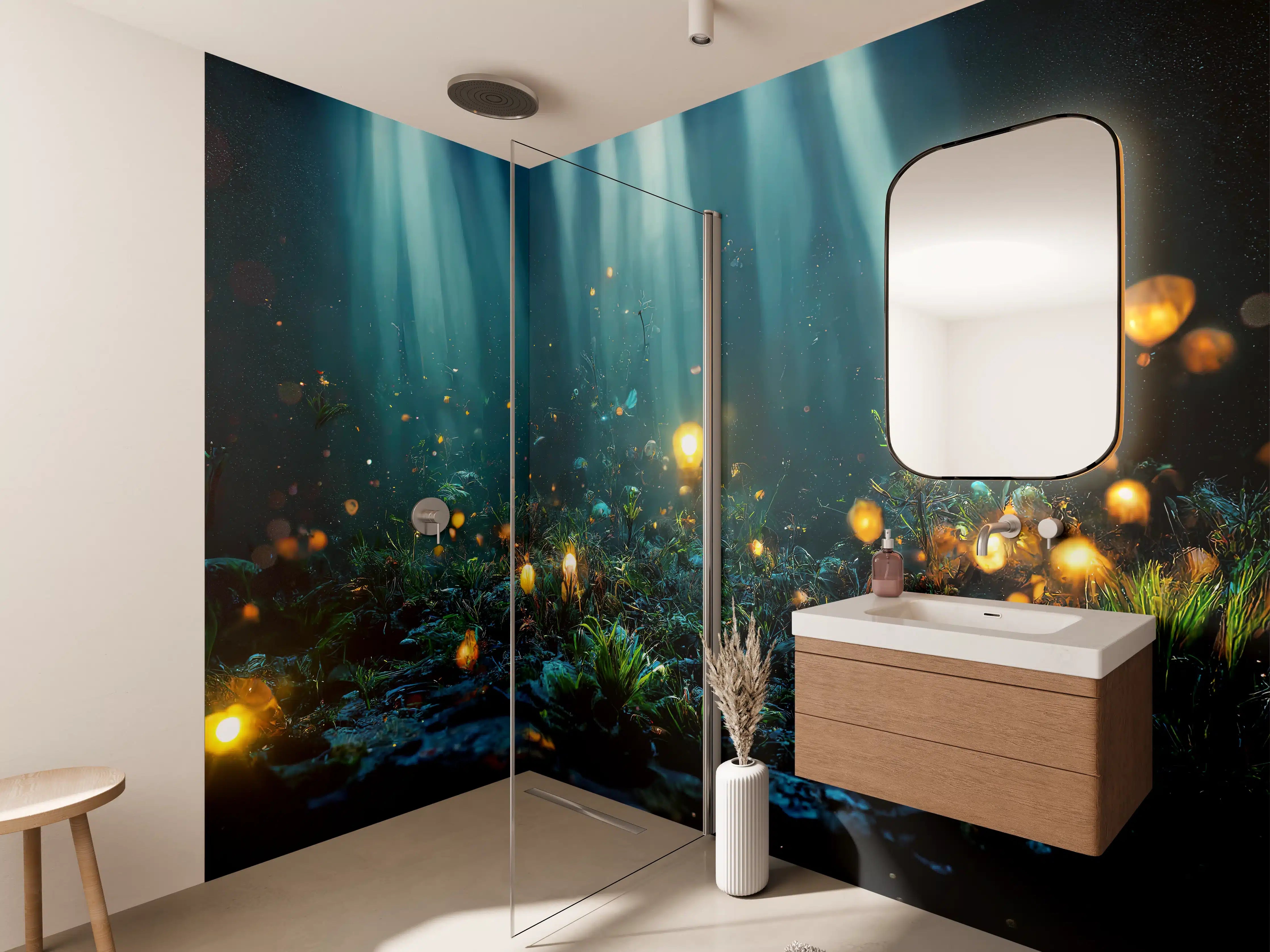 Wandverkleidung Bad - Magisches Unterwasser-Lichtermeer