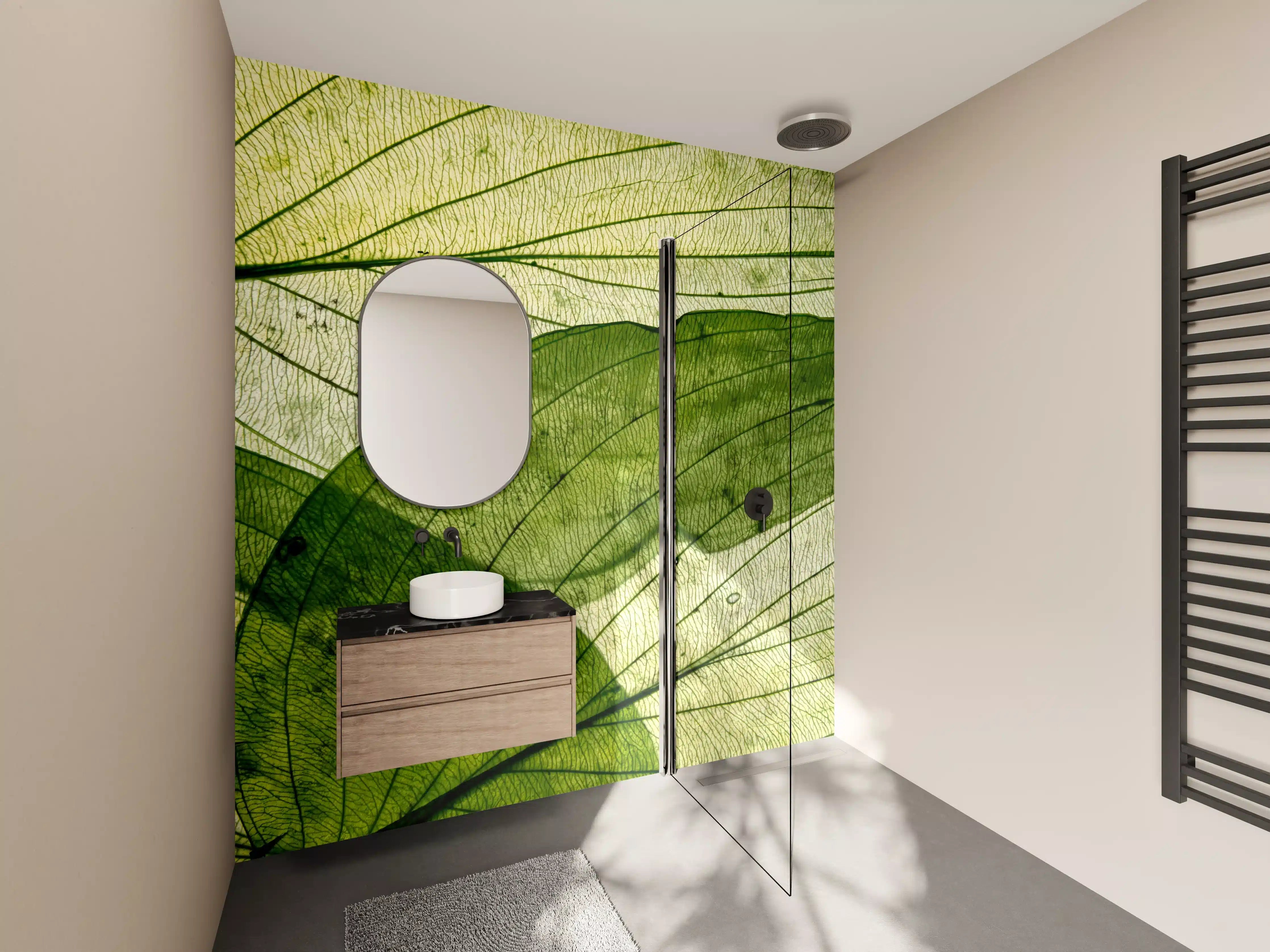 Wandverkleidung Bad - Makrotextur von herbstlich getrockneten Blättern