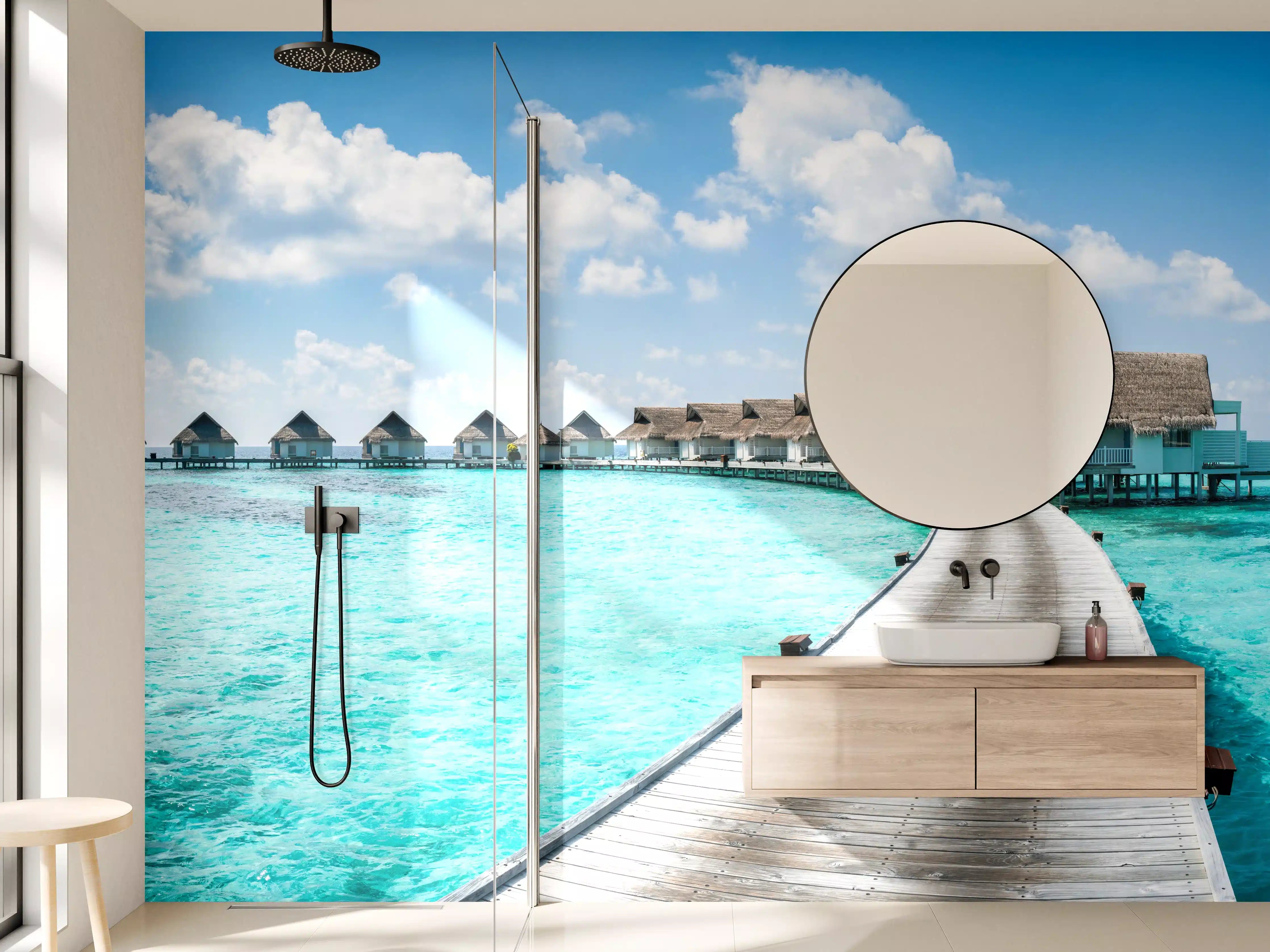 Wandverkleidung Bad - Malediven Wasser-Hotel