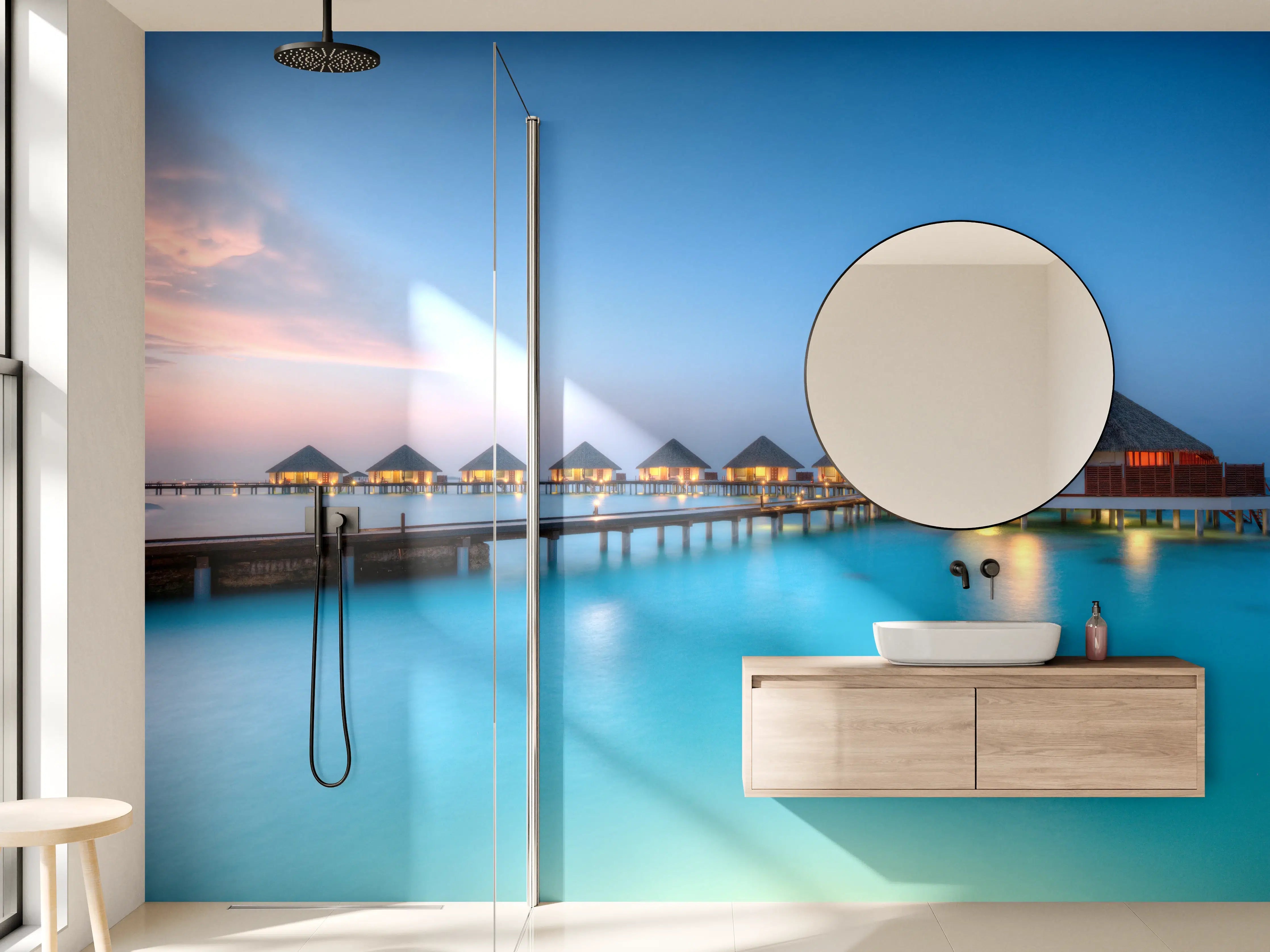 Wandverkleidung Bad - Malediven Wasservillen