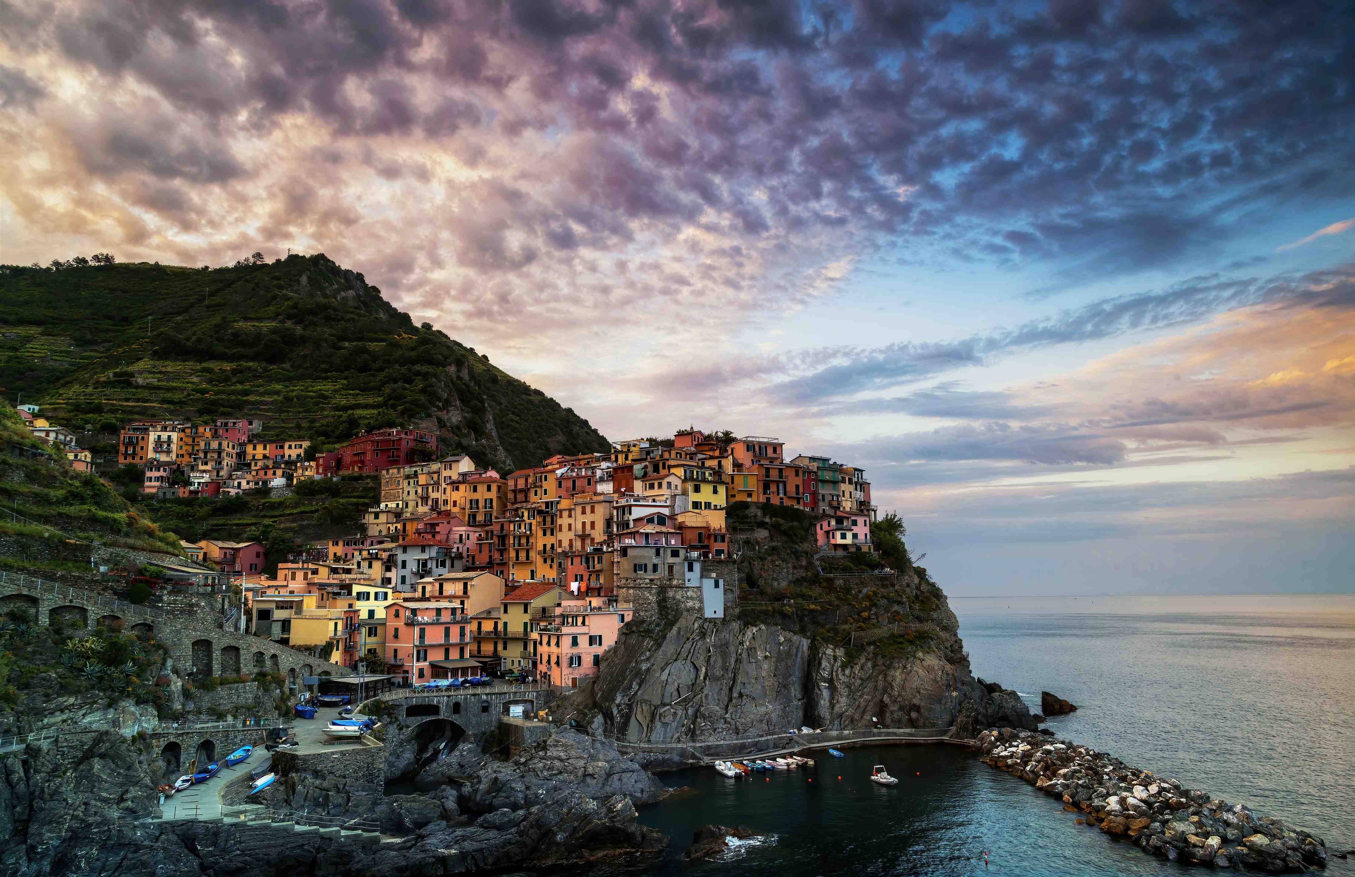Wandverkleidung Bad-Manarola Abenddämmerung