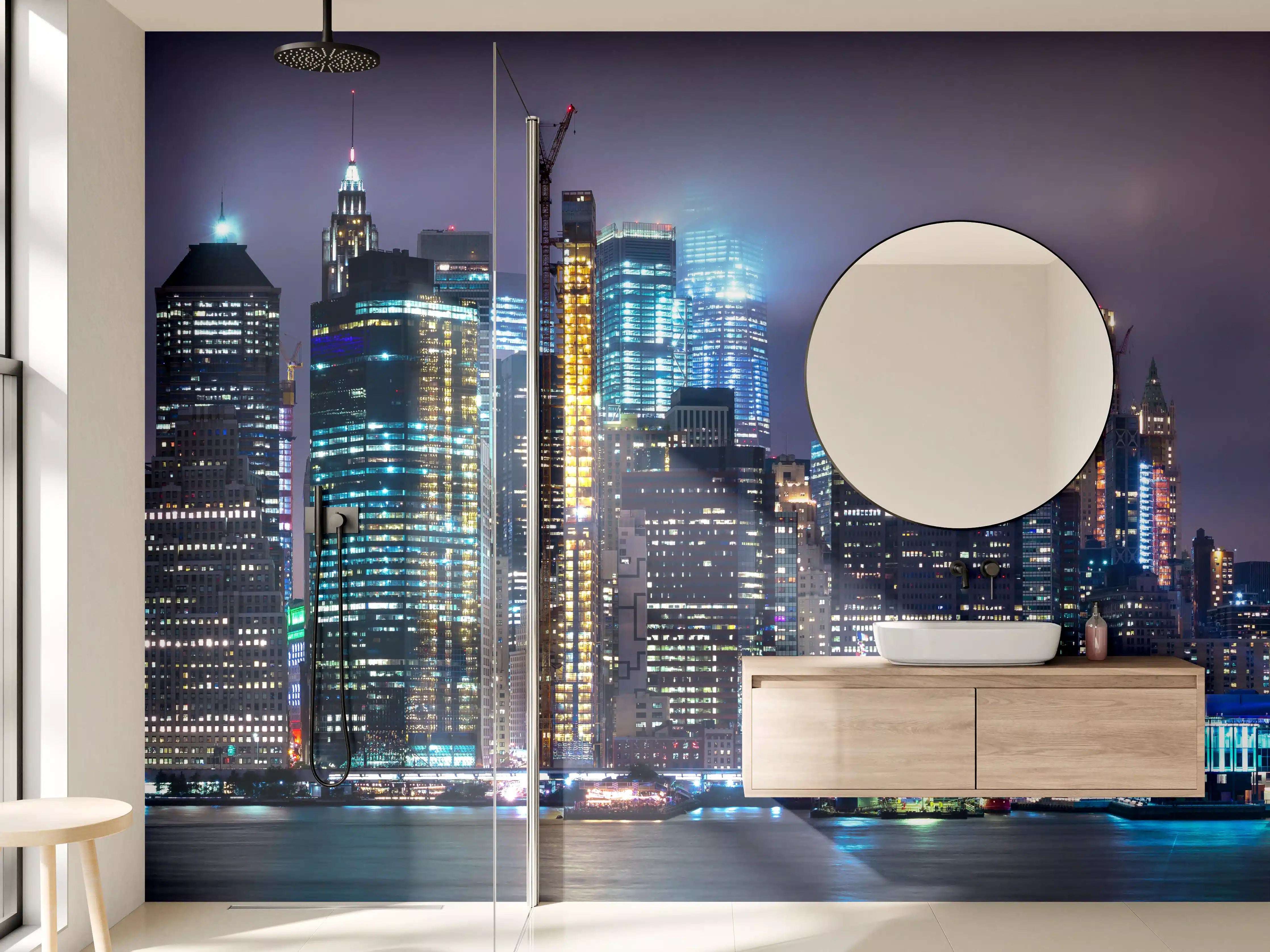 Wandverkleidung Bad - Manhattan Skyline – Stadt der Lichter
