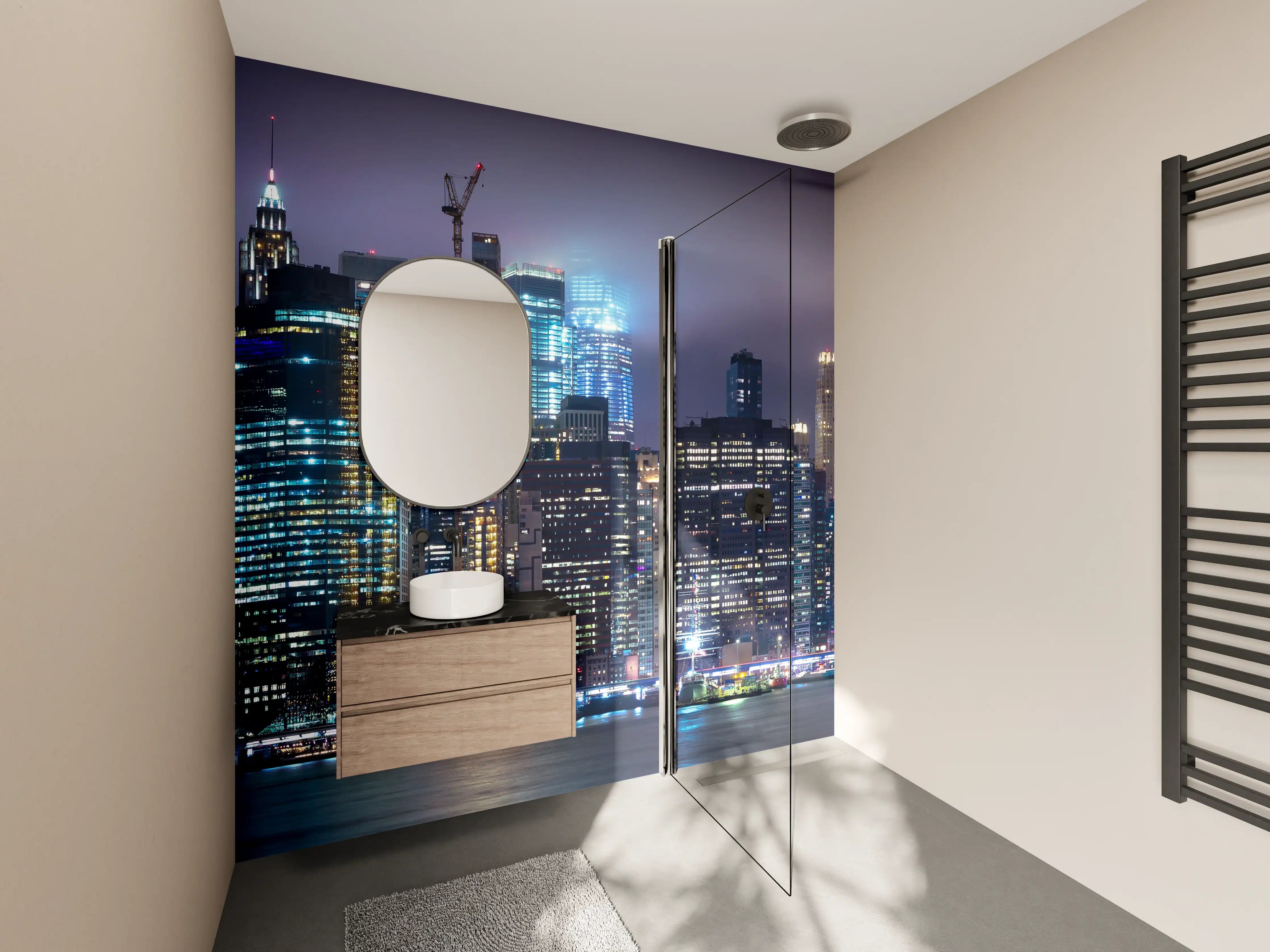 Wandverkleidung Bad - Manhattan Skyline – Stadt der Lichter