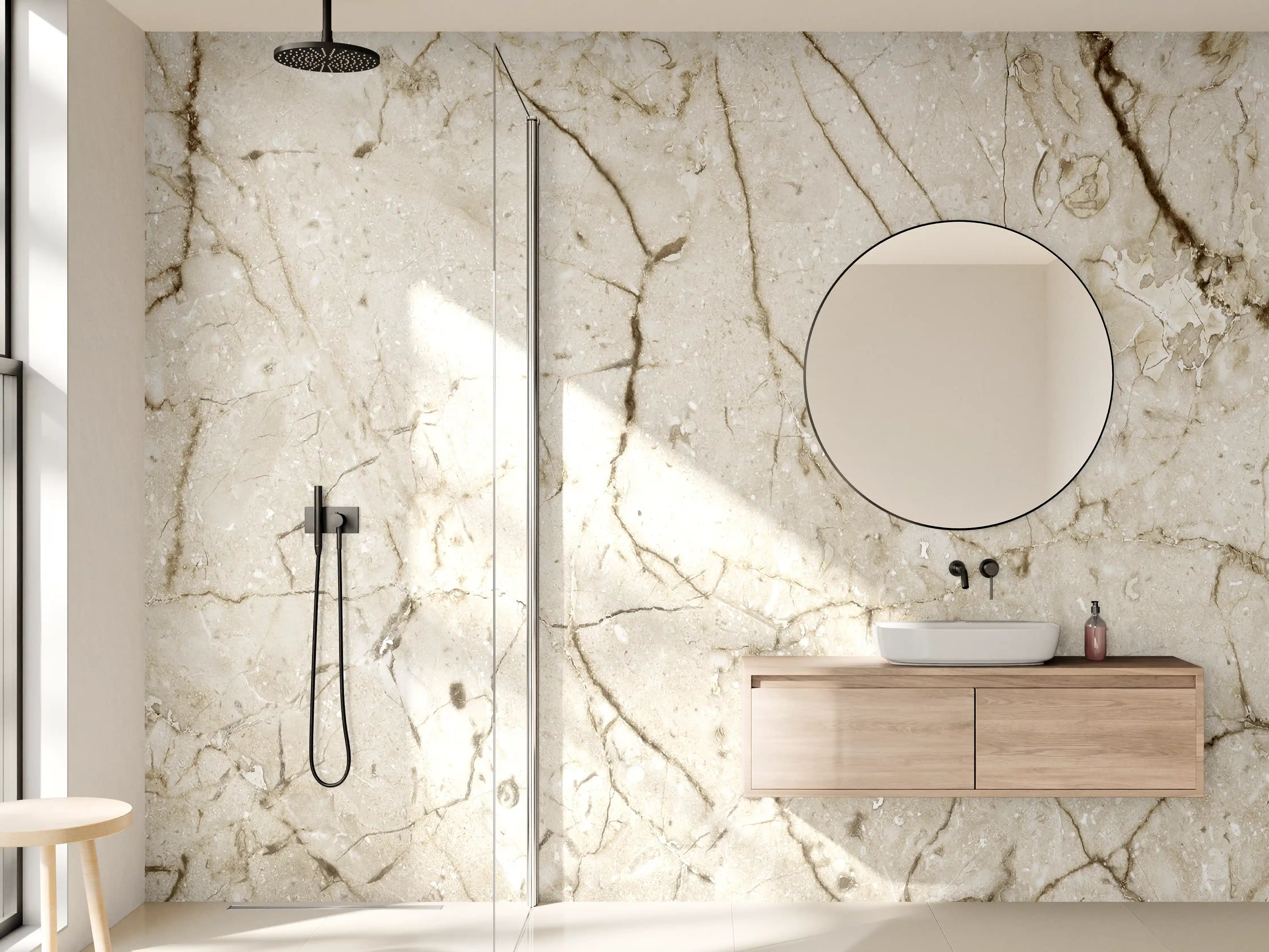Wandverkleidung Bad - Marmor Hintergrund - Beige