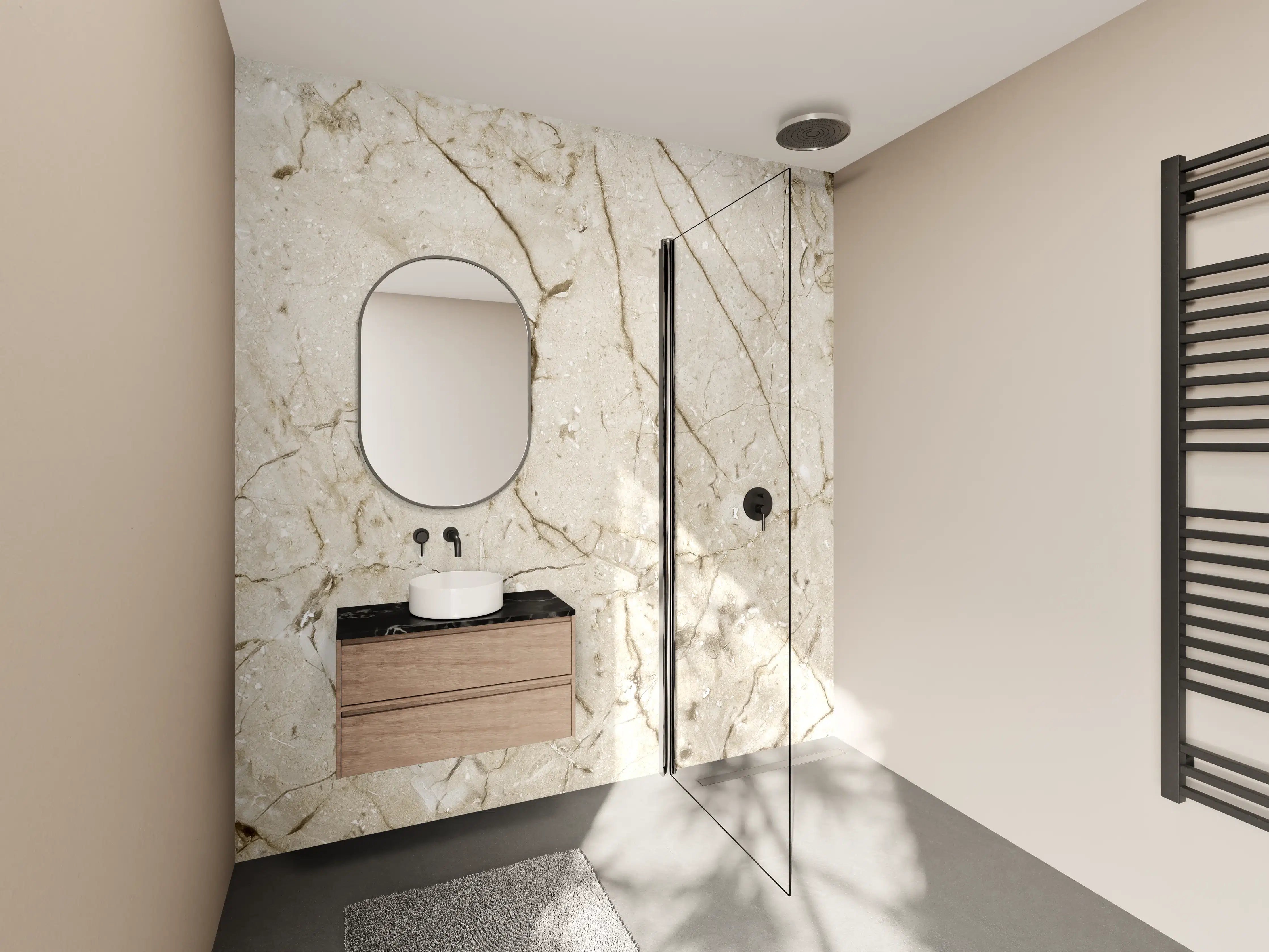 Wandverkleidung Bad - Marmor Hintergrund - Beige