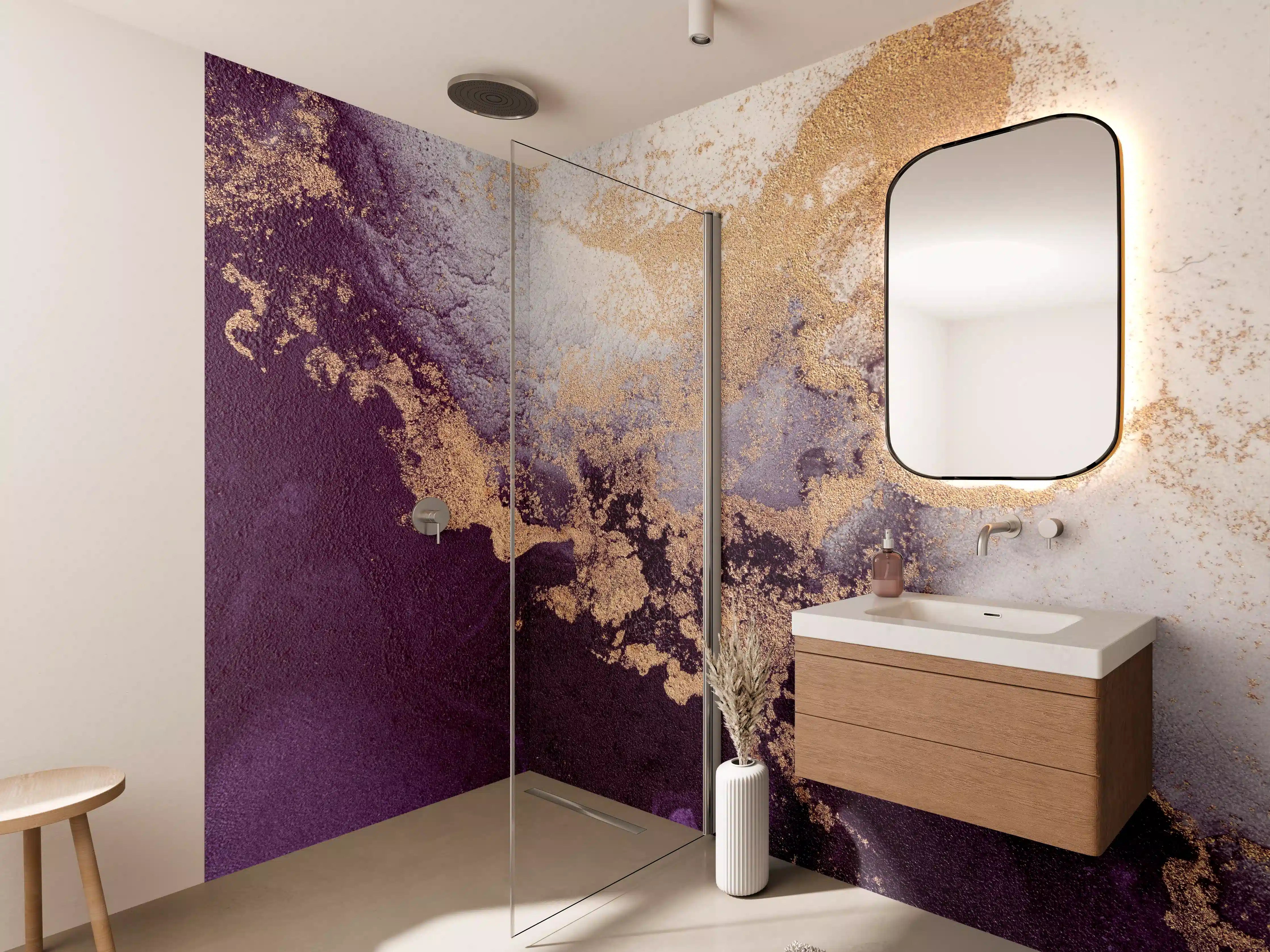 Wandverkleidung Bad - Marmor Wand Design - Flüssigkunst