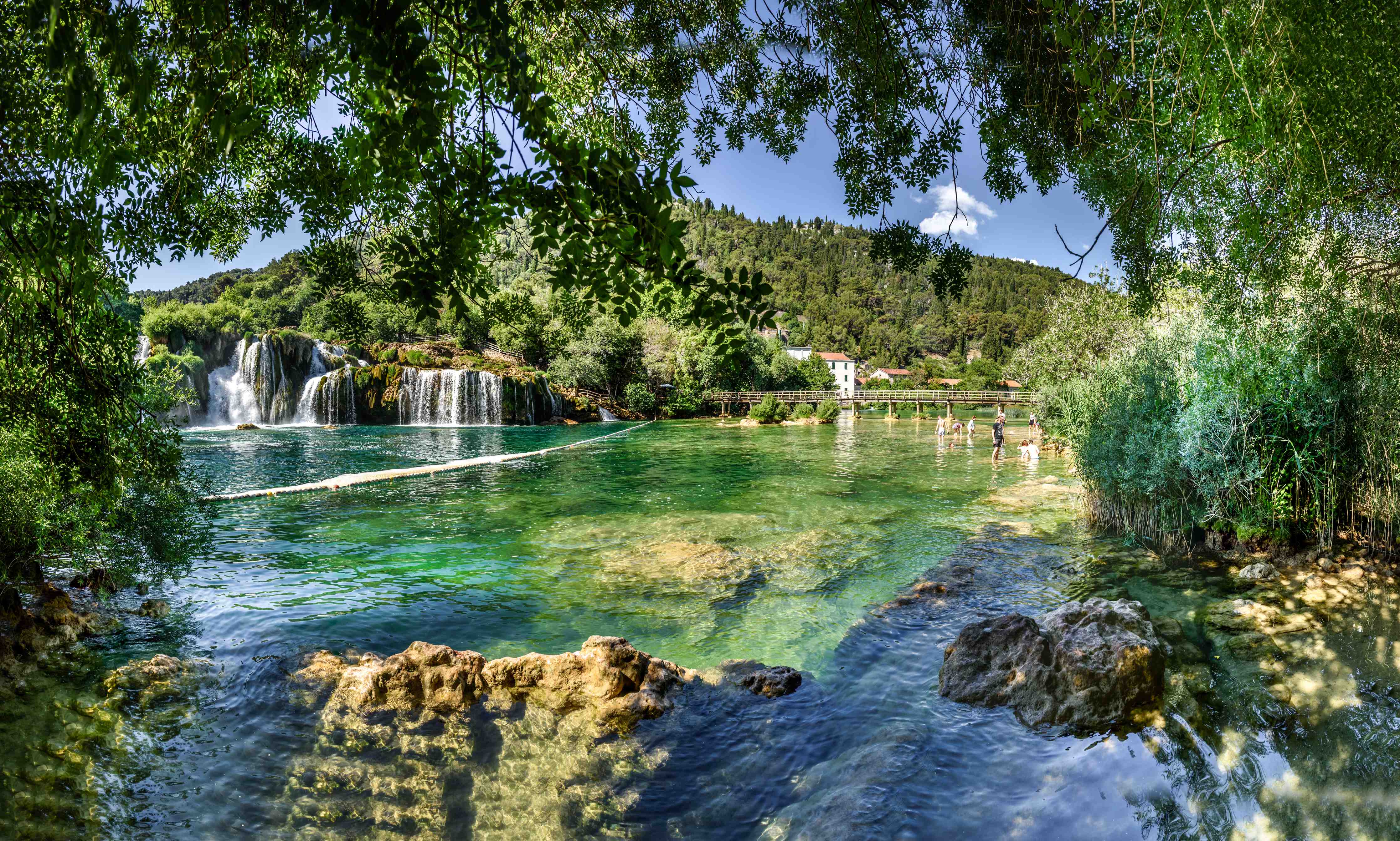 Wandverkleidung Bad-Mediterraner Wasserfall
