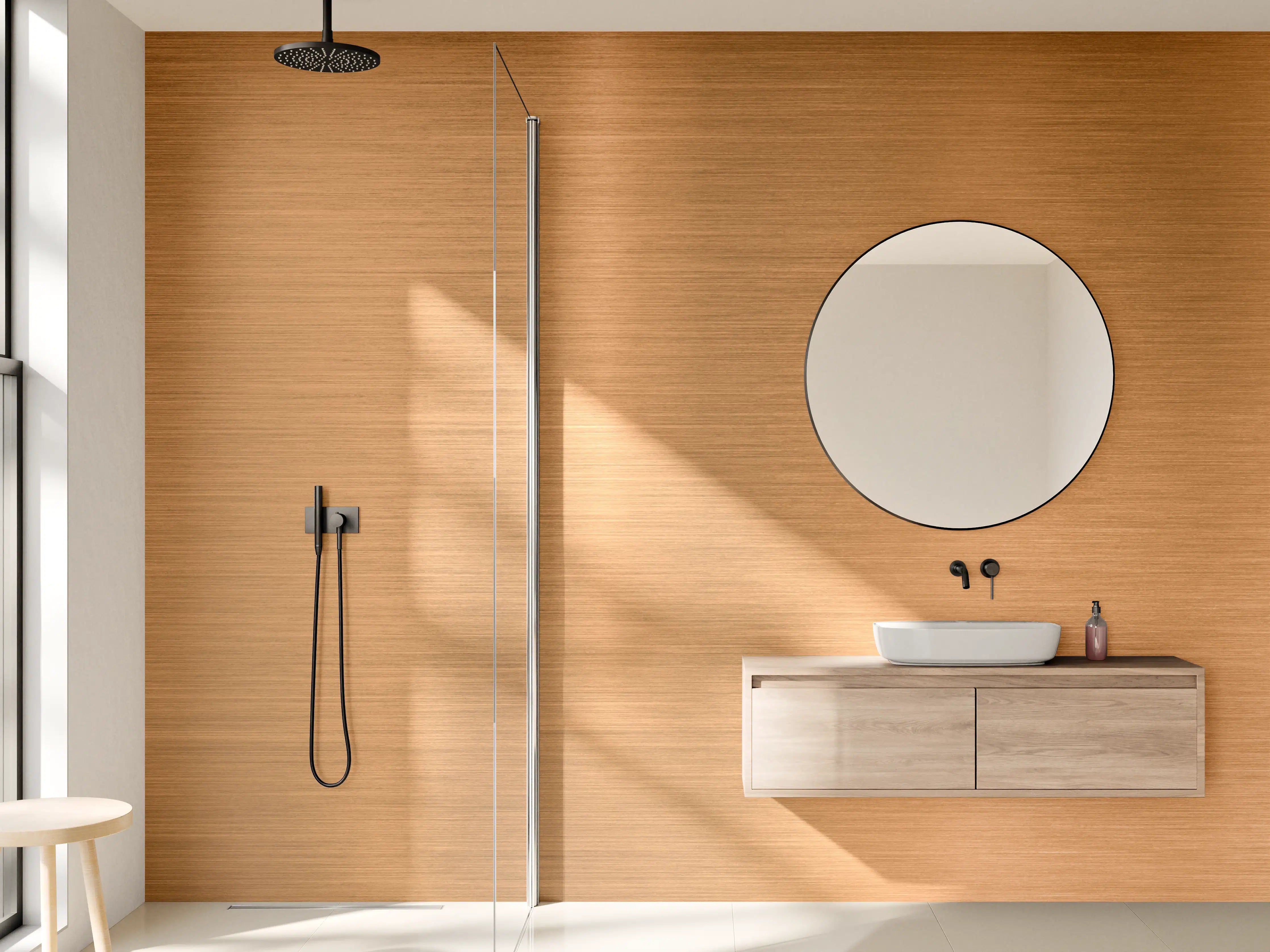 Wandverkleidung Bad - Metallische Kupferplatte