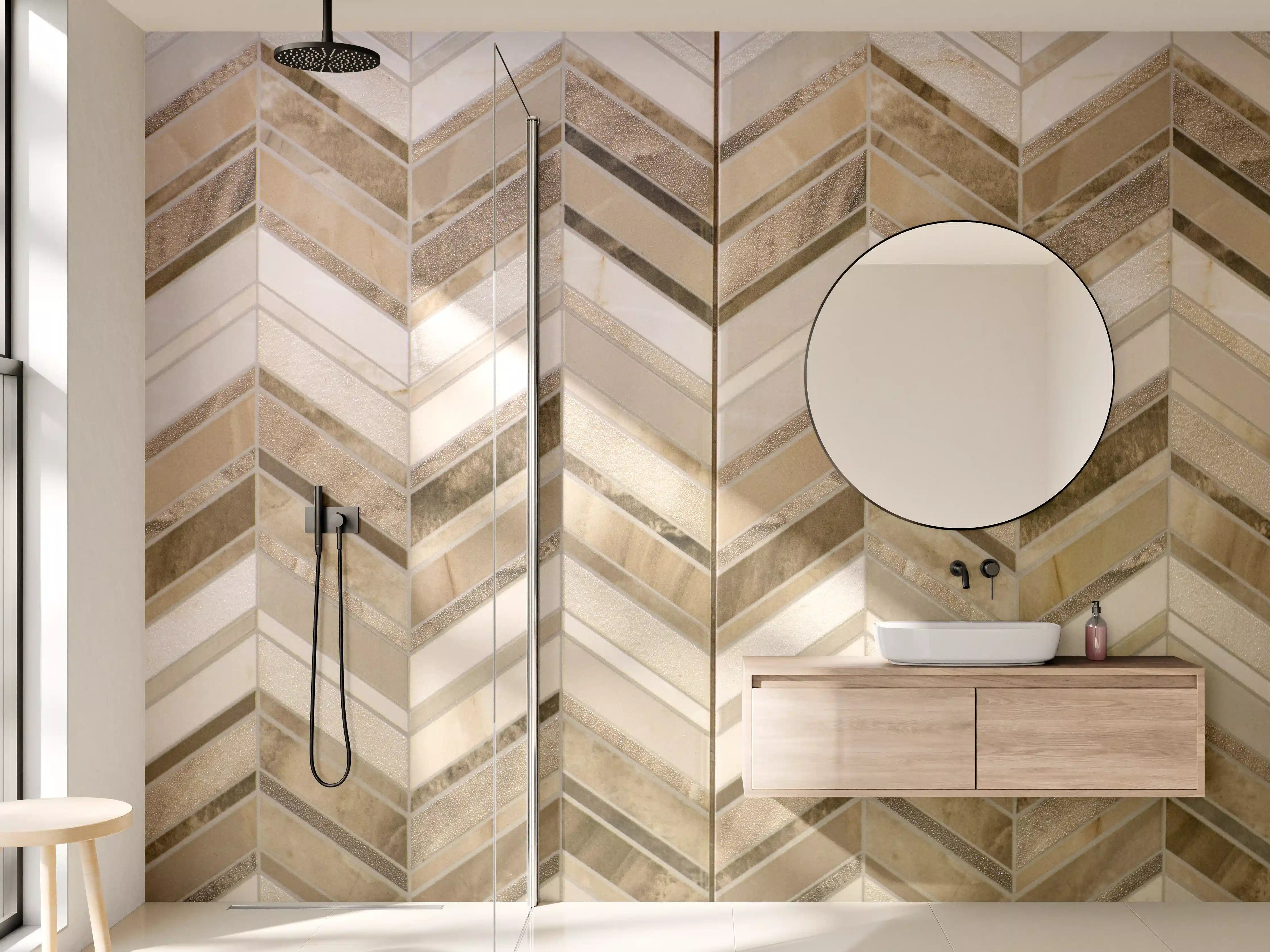 Wandverkleidung Bad - Moderne Beige-Creme Wandfliesen