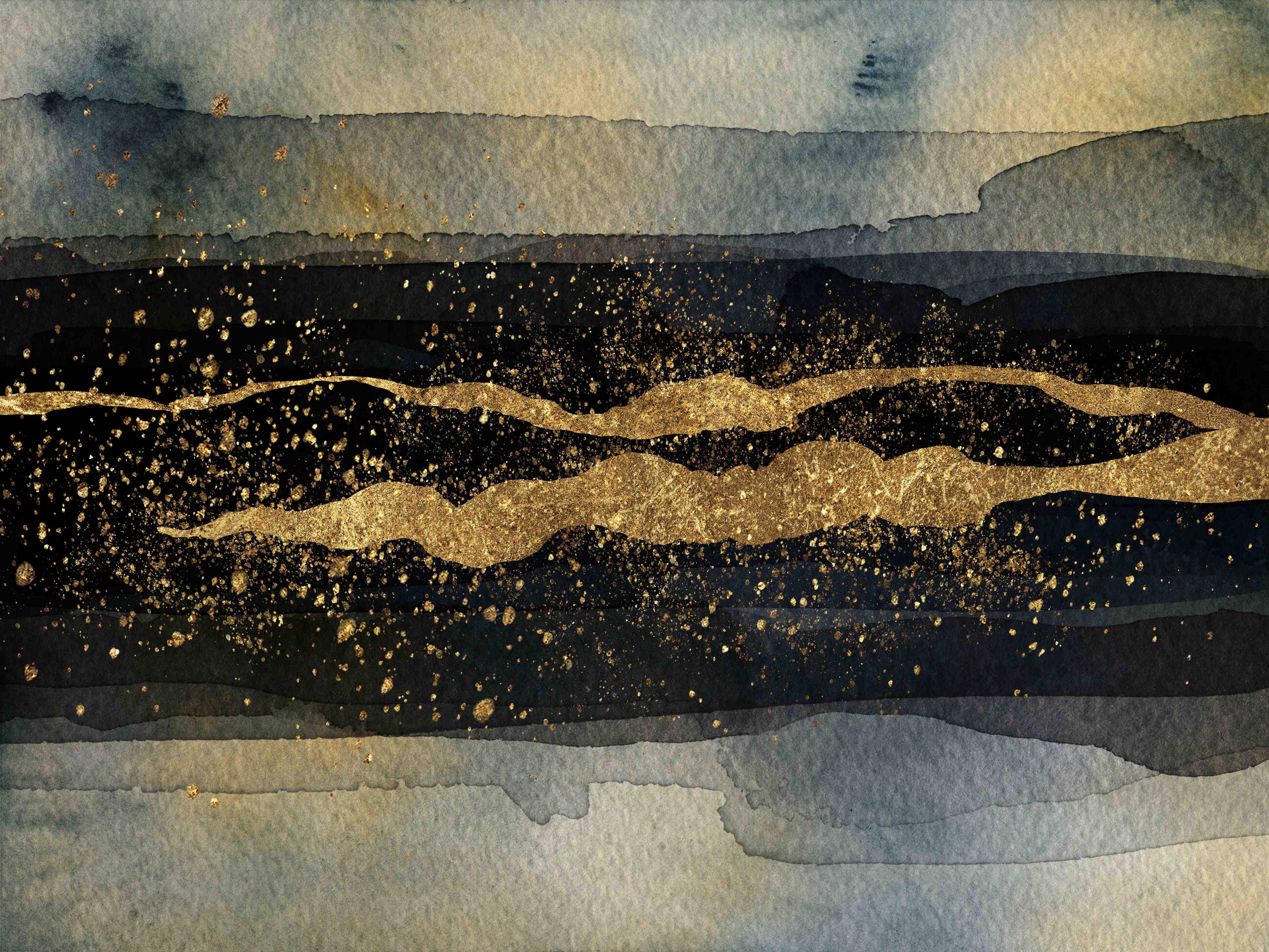 Wandverkleidung Bad-Moderne Darstellung - Aquarellmalerei