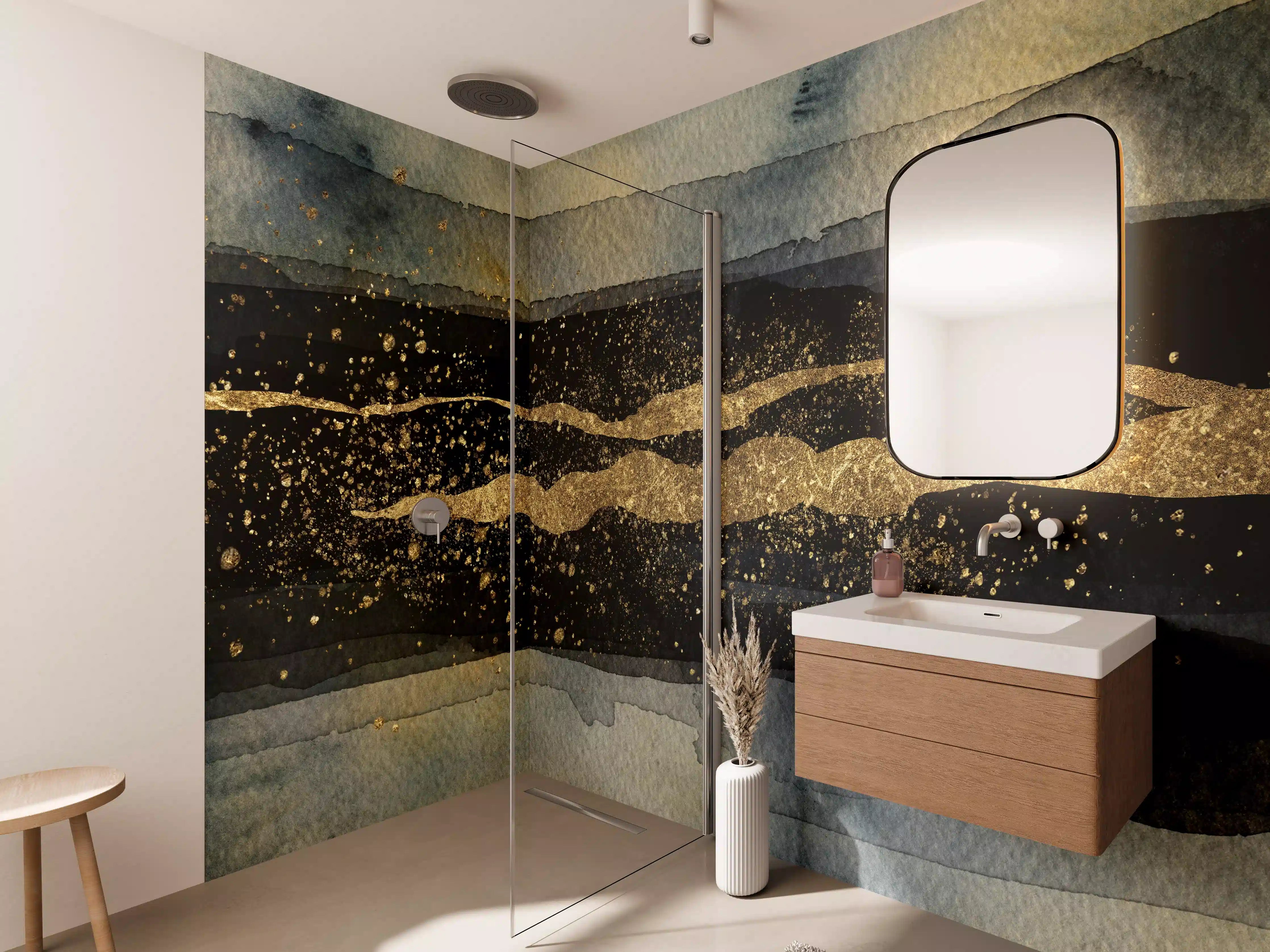 Wandverkleidung Bad - Moderne Darstellung - Aquarellmalerei