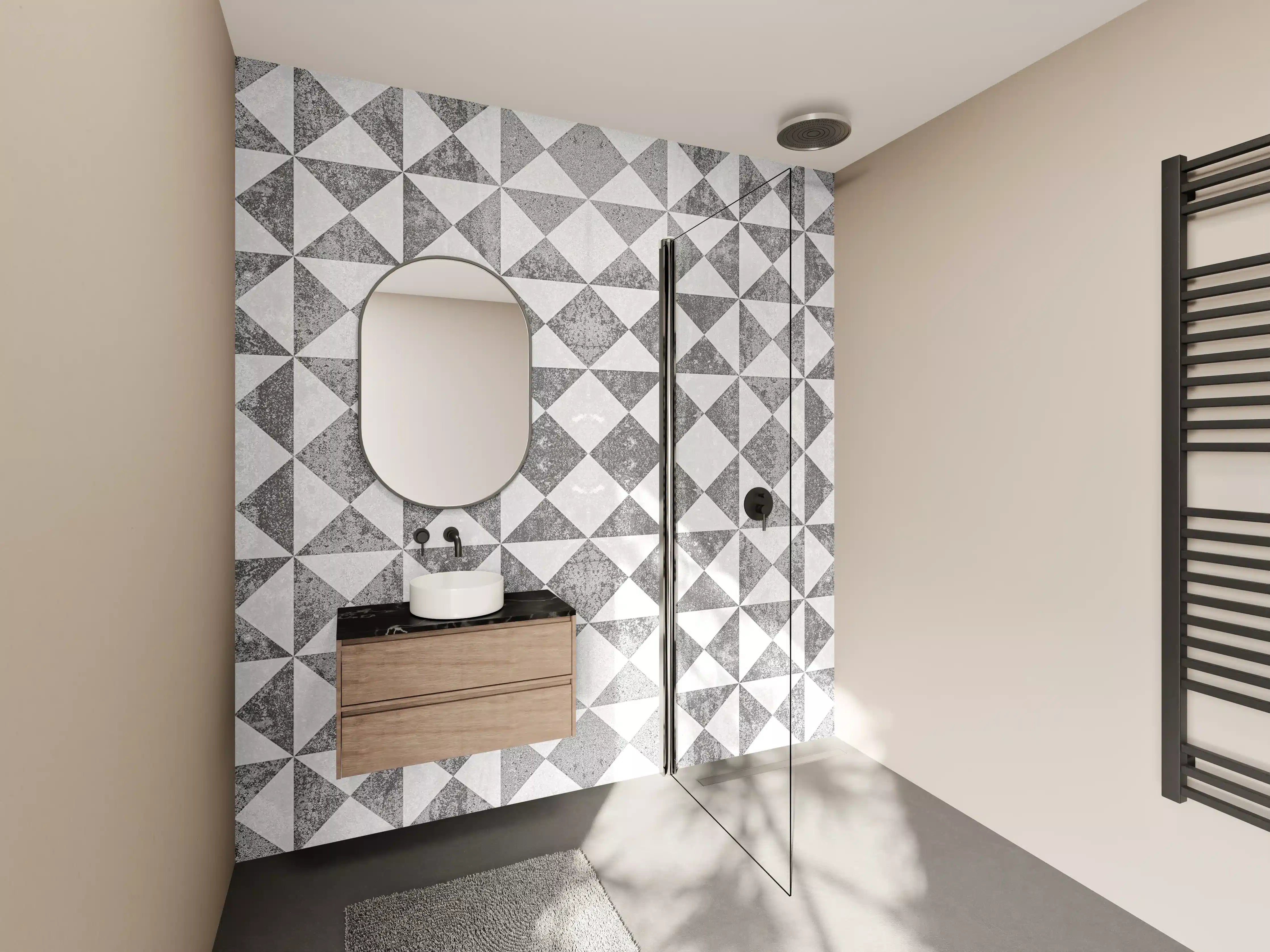 Wandverkleidung Bad - Moderne Graufarbige Musterung