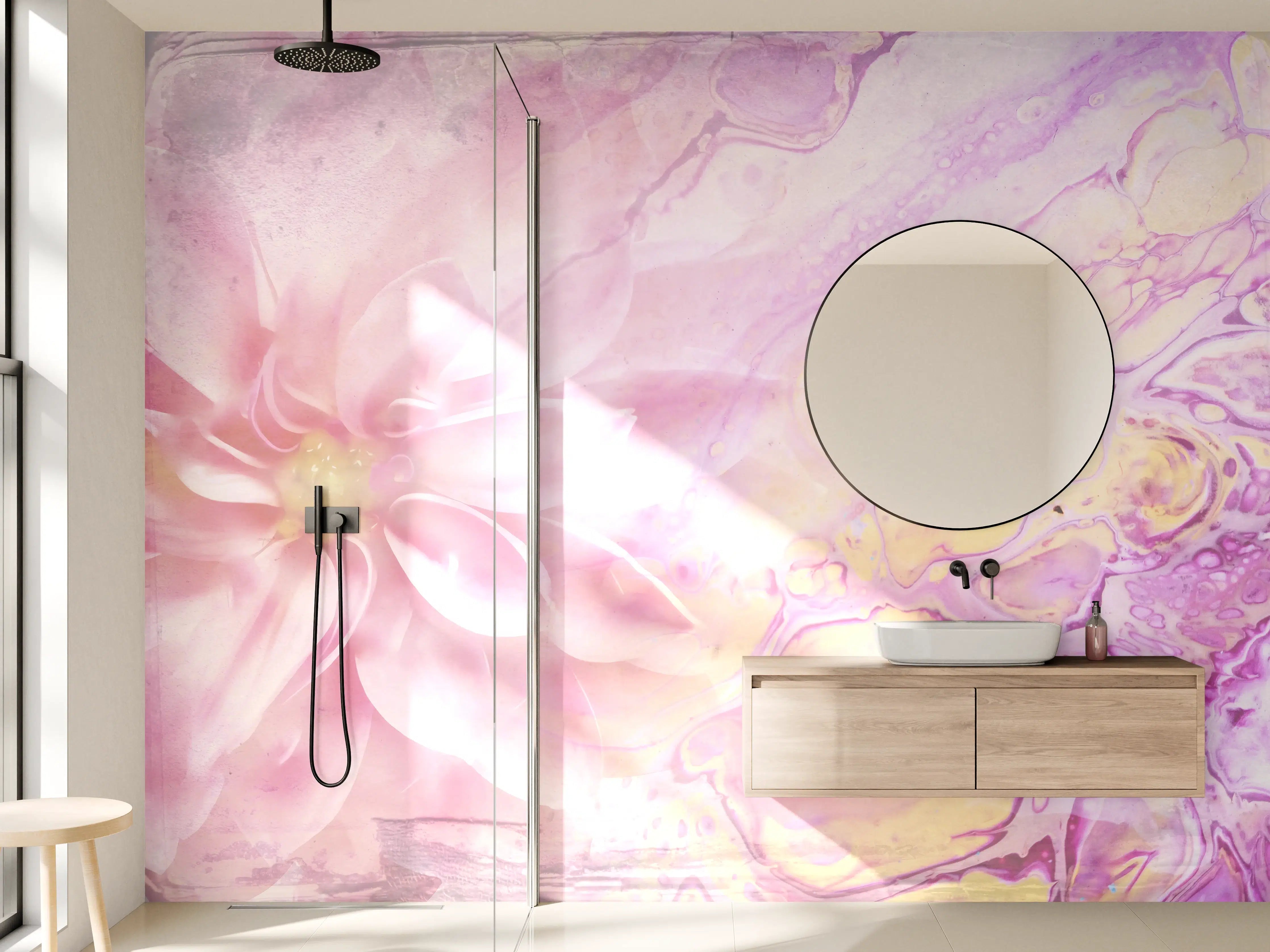 Wandverkleidung Bad - Moderne Kunst - Floral