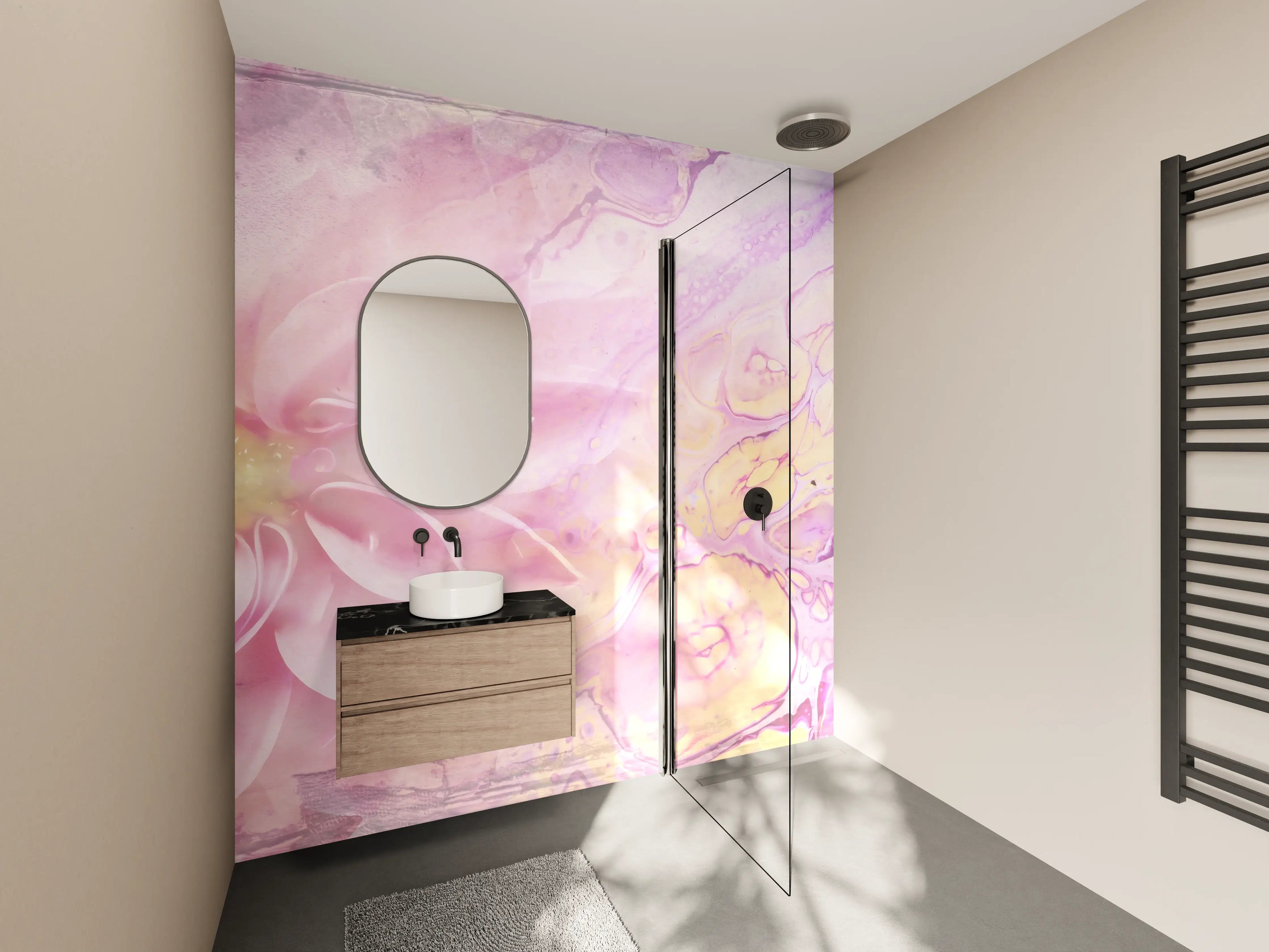 Wandverkleidung Bad - Moderne Kunst - Floral