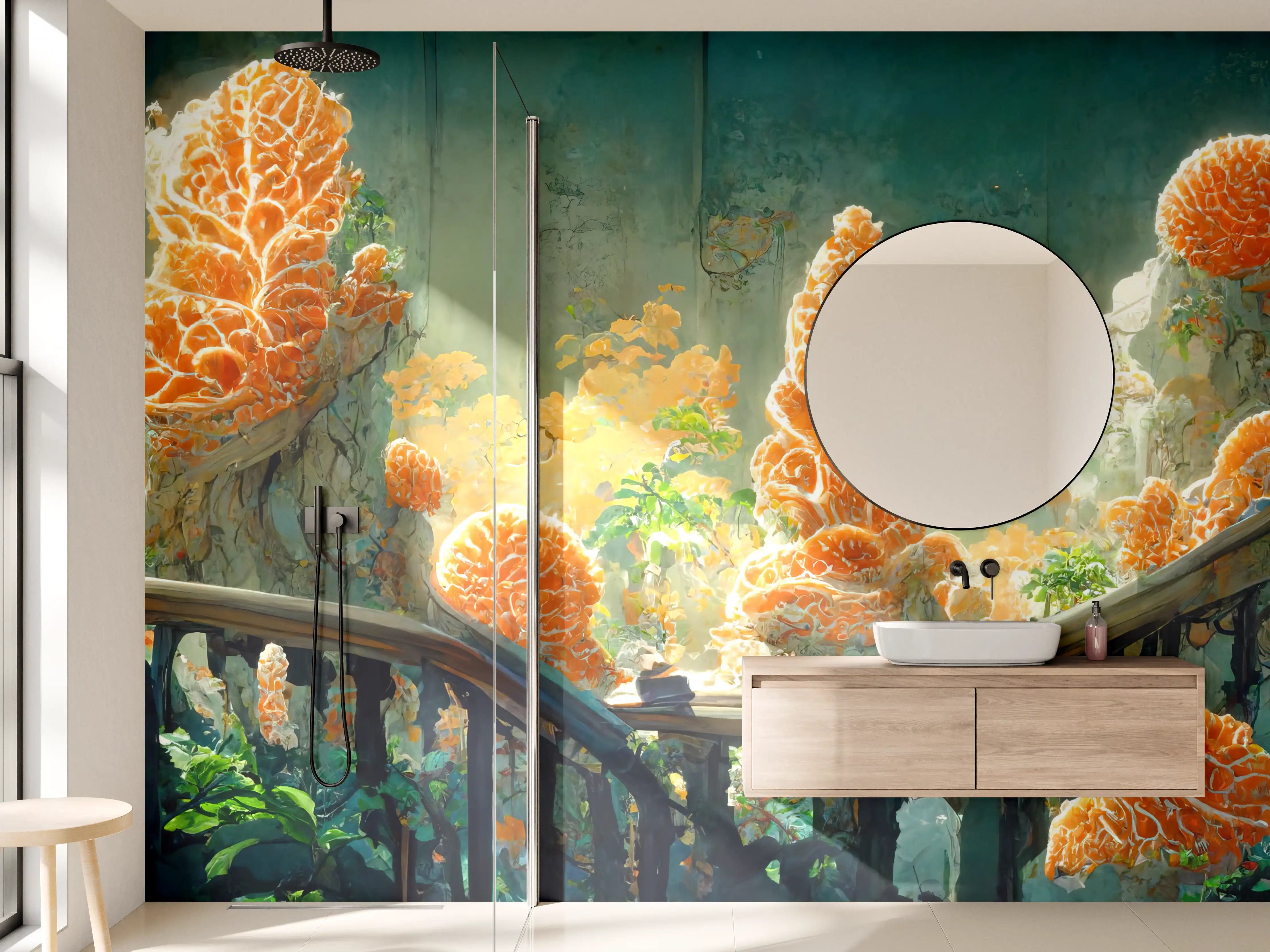 Wandverkleidung Bad - Moderne Kunst - Kakteen