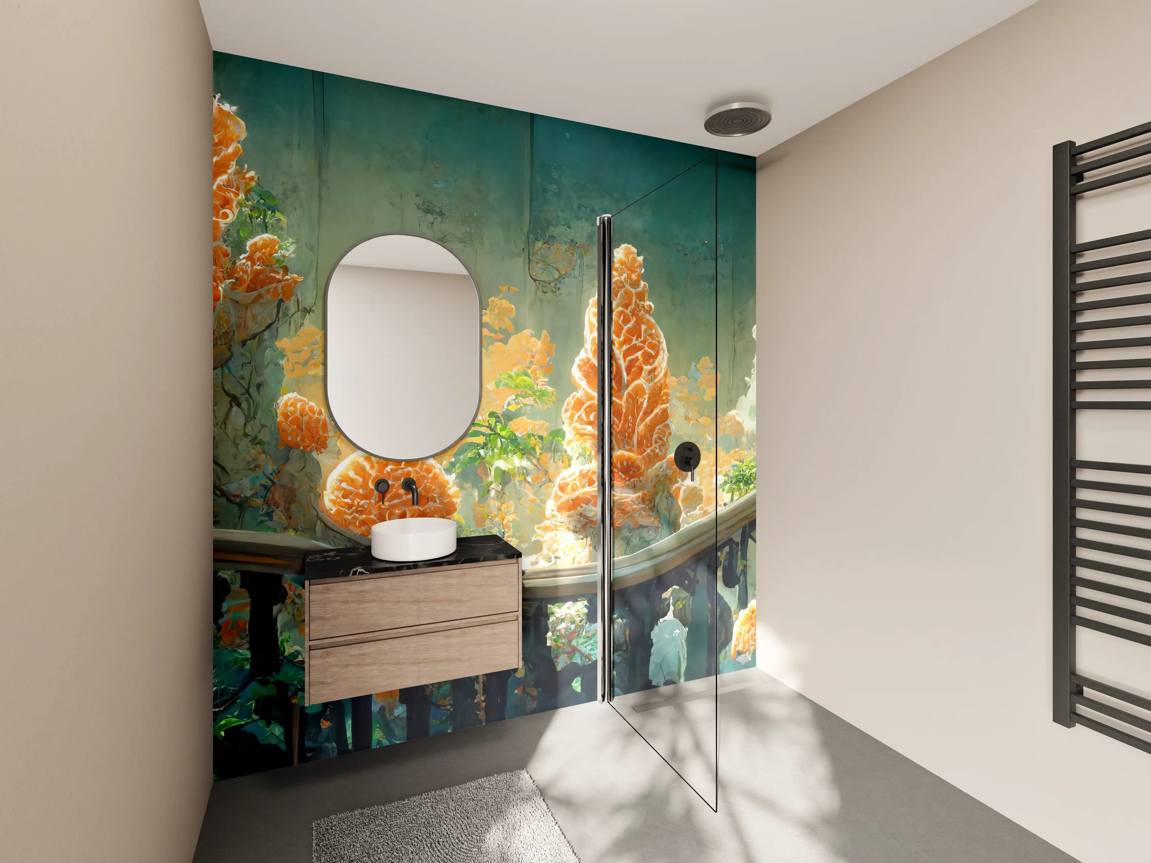 Wandverkleidung Bad - Moderne Kunst - Kakteen