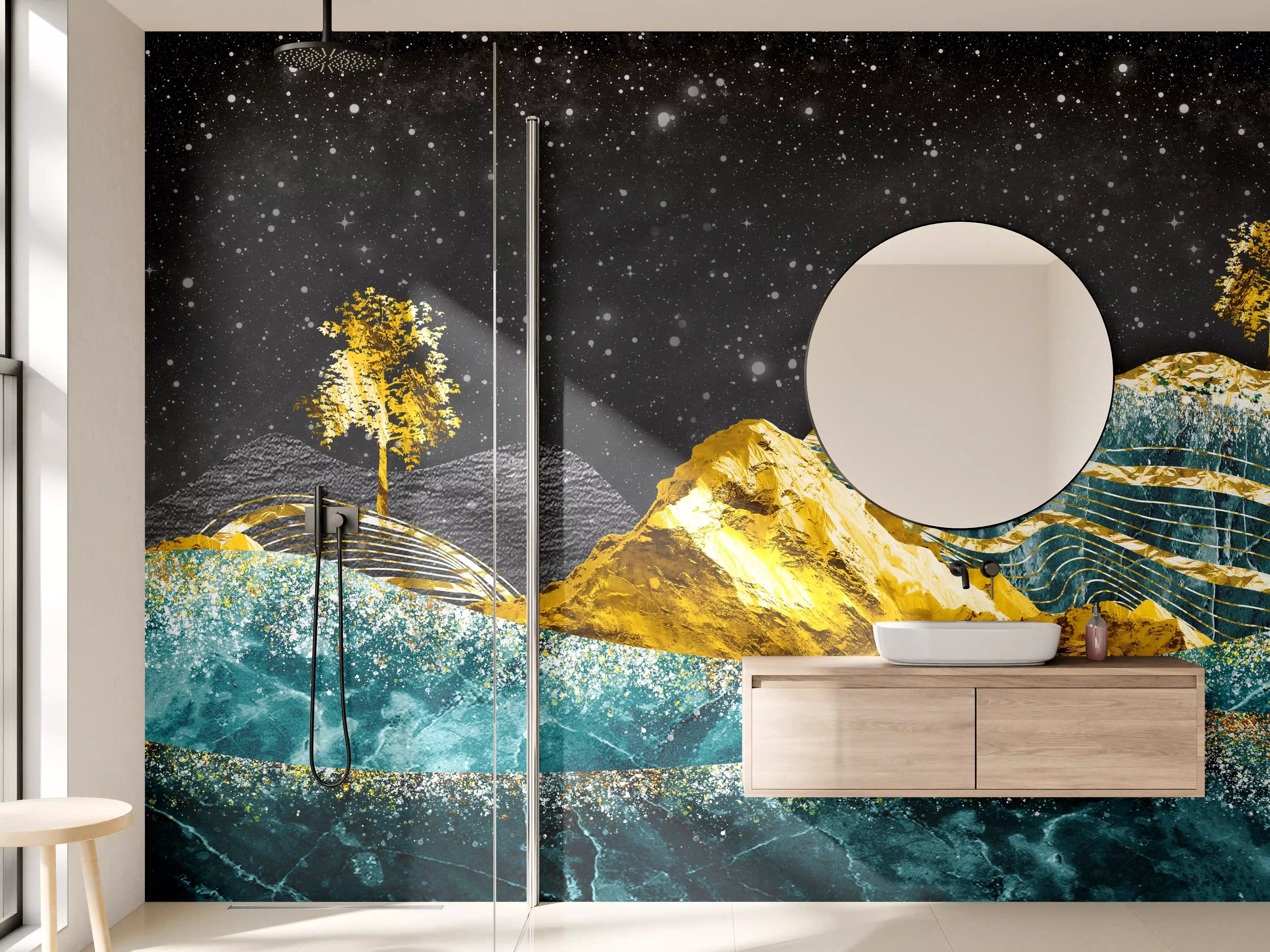 Wandverkleidung Bad - Moderne Kunst - Landschaft