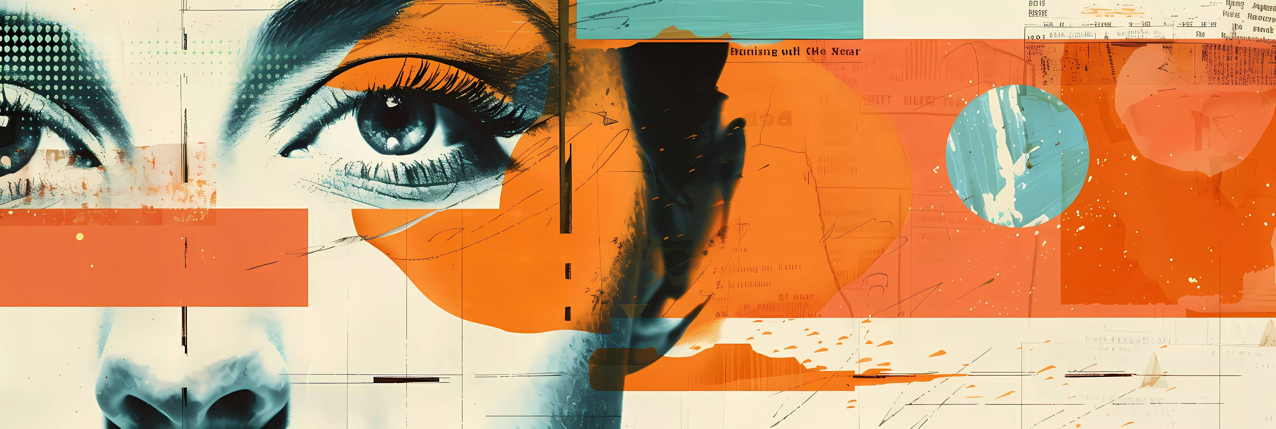 Wandverkleidung Bad-Moderne abstrakte Kunst in warmen Orangetönen