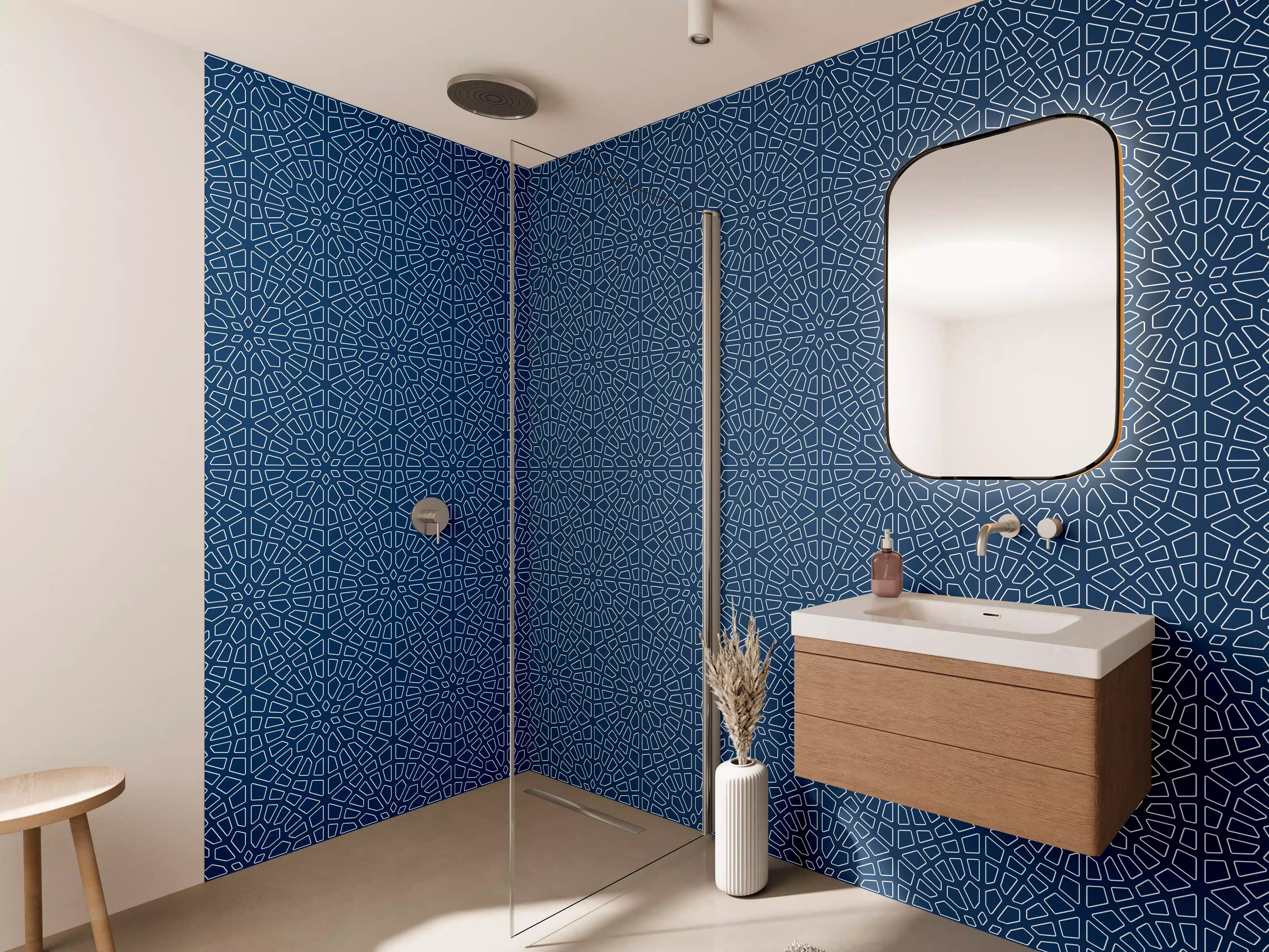 Wandverkleidung Bad - Moderne blaue Textur mit feinem Muster