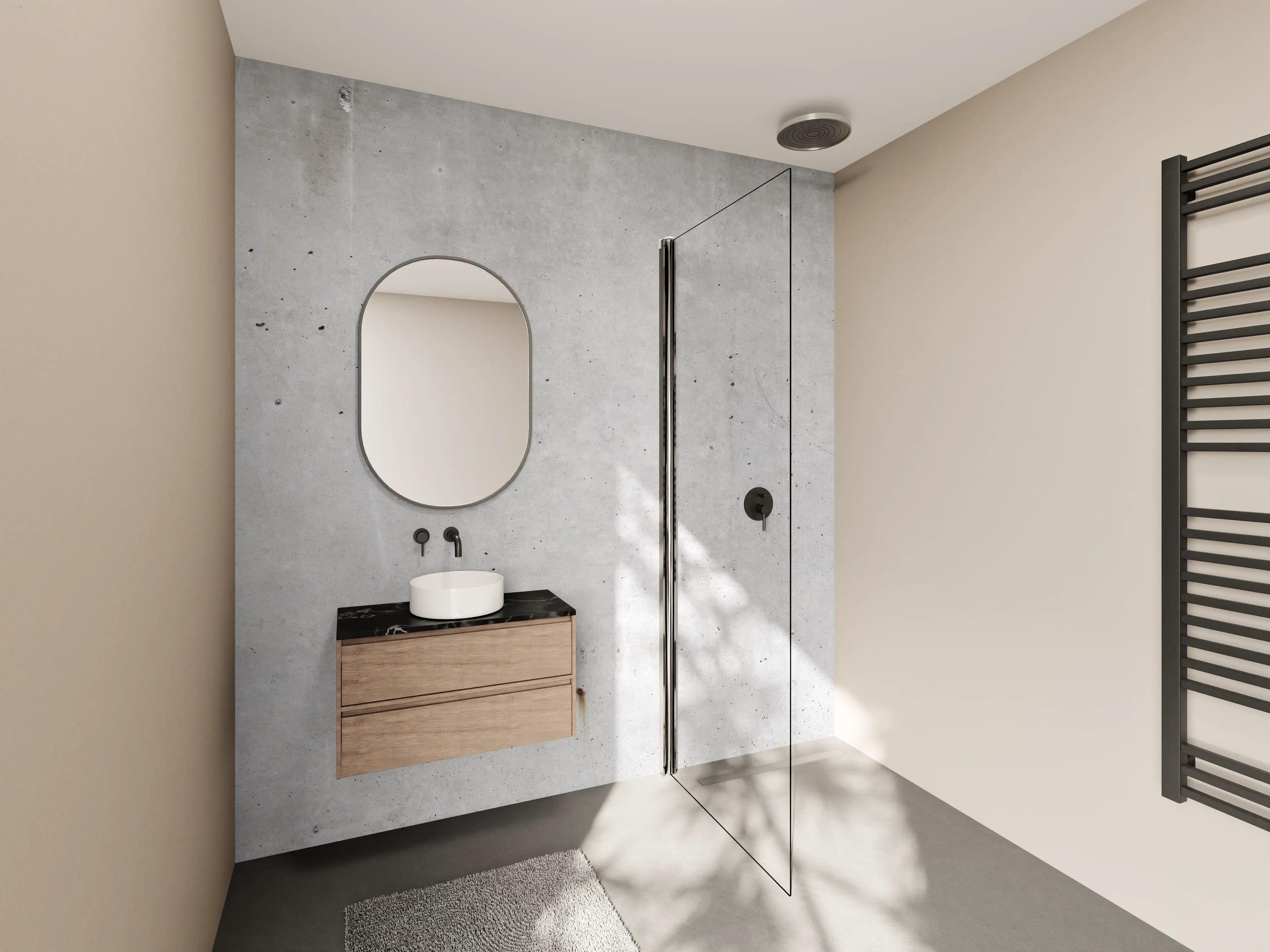 Wandverkleidung Bad - Moderner Betonwand-Textur in neutralen Tönen