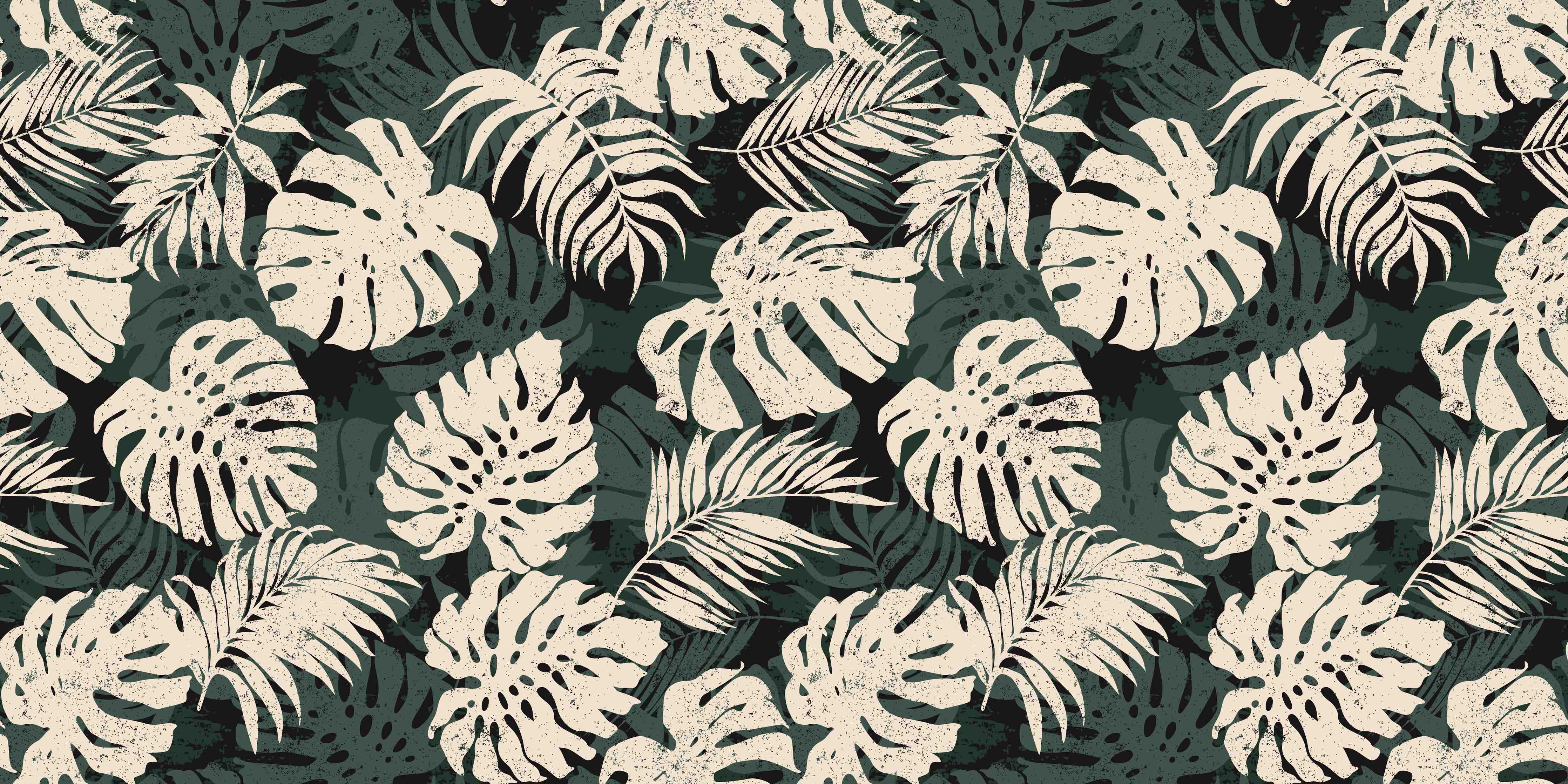 Wandverkleidung Bad-Monstera Blattmuster Grün-Beige