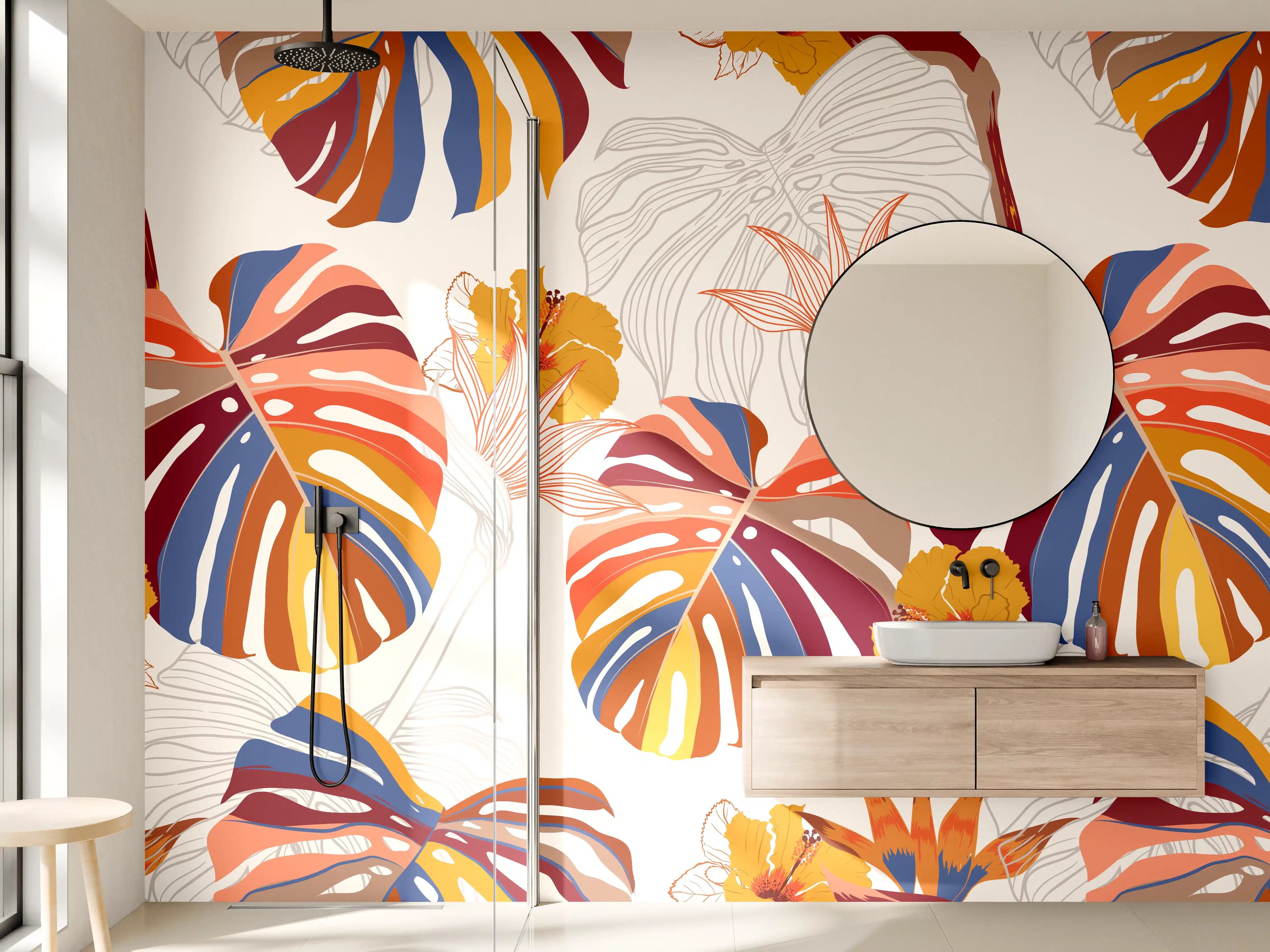 Wandverkleidung Bad - Monstera Sunkiss Tropic