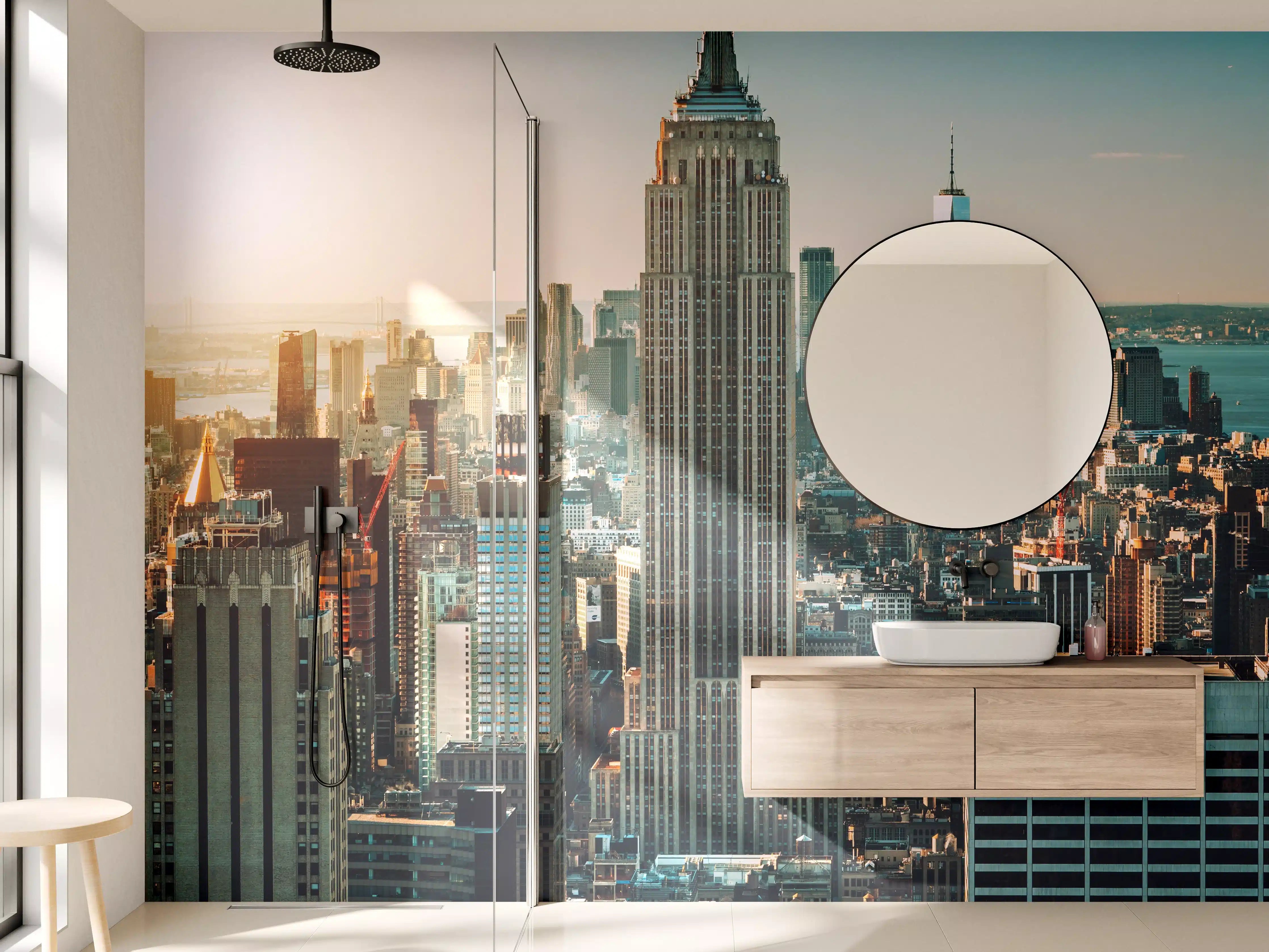 Wandverkleidung Bad - Morgendämmerung über New York