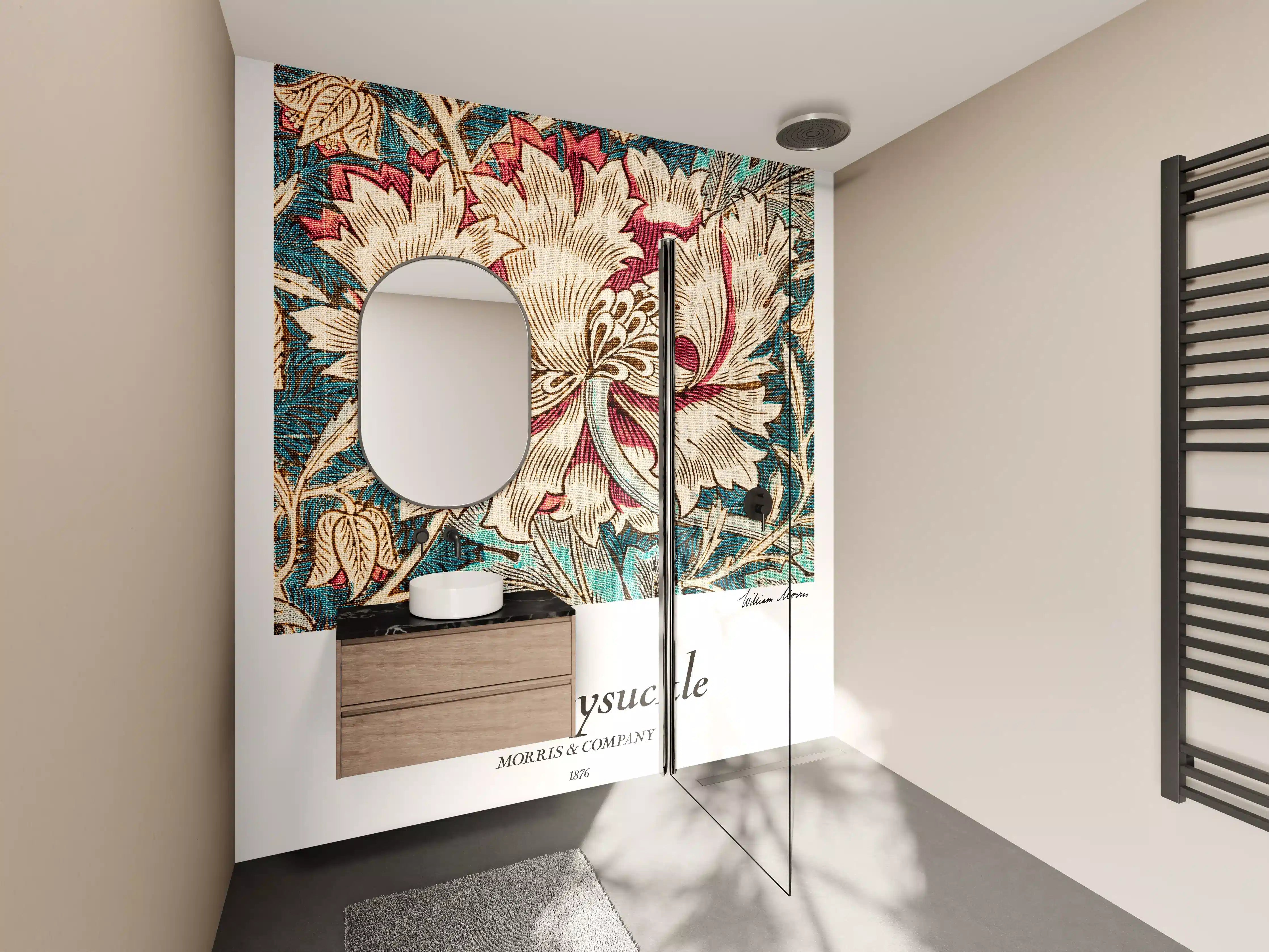 Wandverkleidung Bad - Mosaik Gemälde "Honeysuckle"