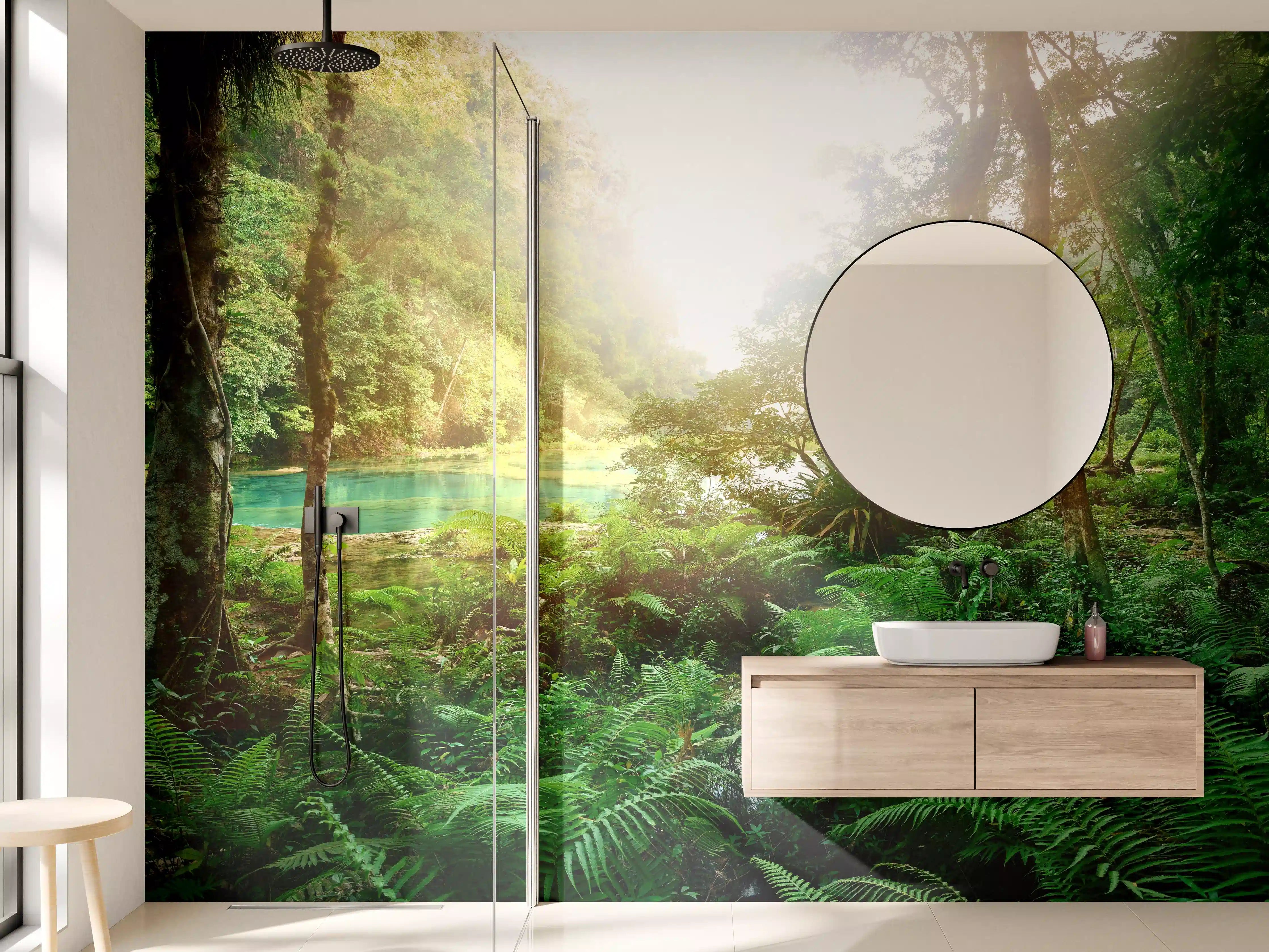 Wandverkleidung Bad - Mysteriöser Maya-Dschungel