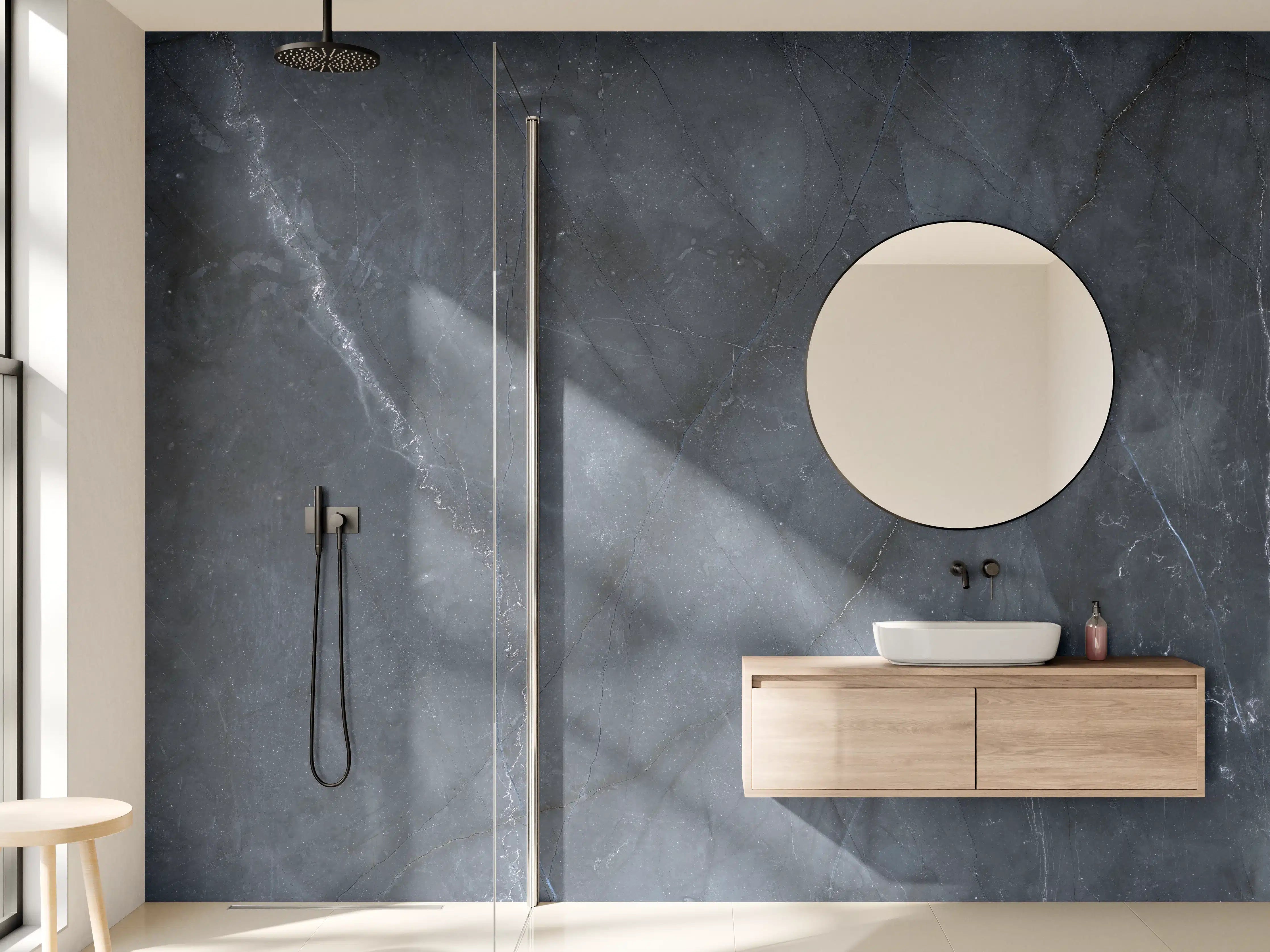 Wandverkleidung Bad - Nahaufnahme italienische Marmorplatte