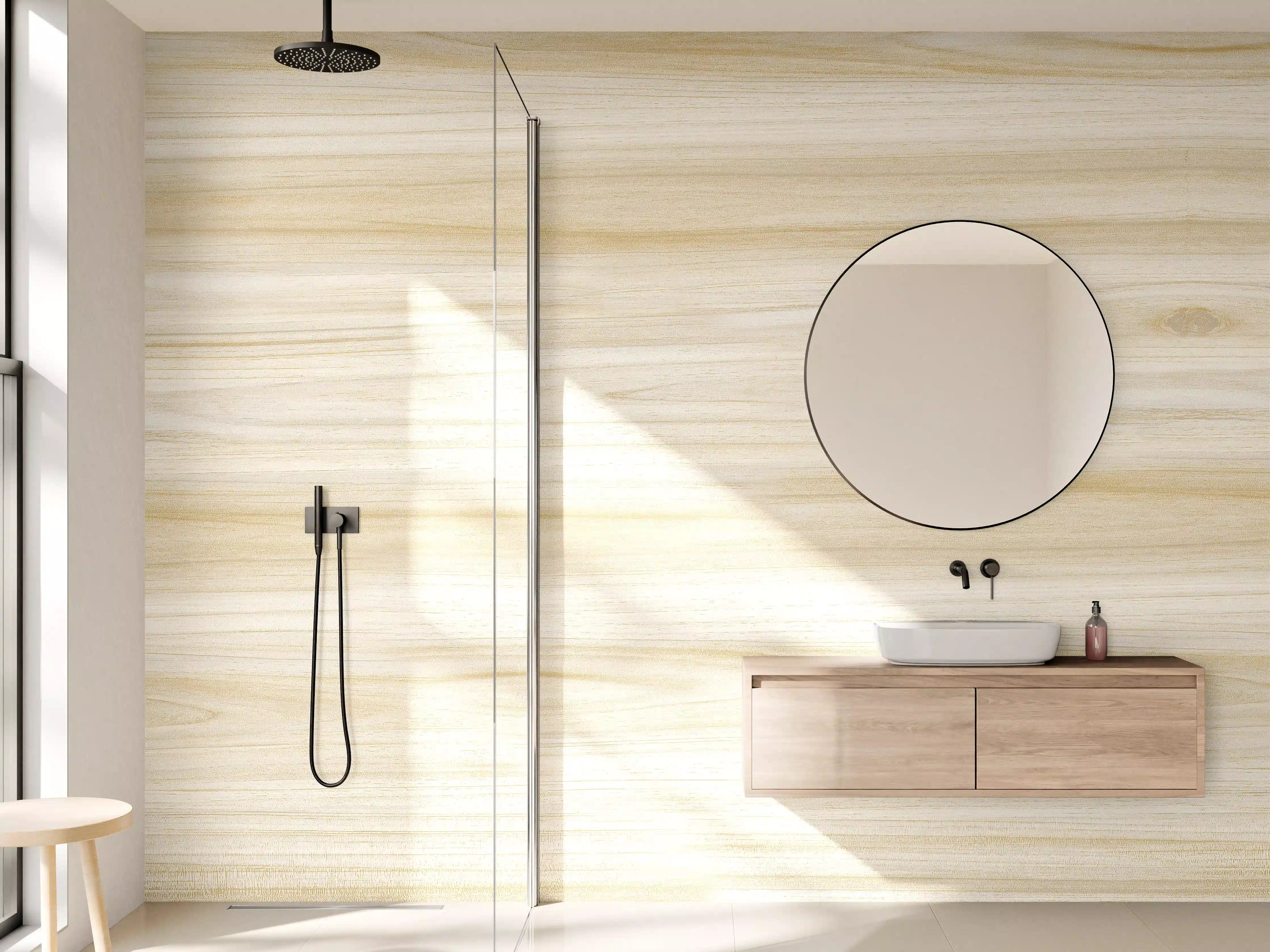 Wandverkleidung Bad - Natürliche Holztextur