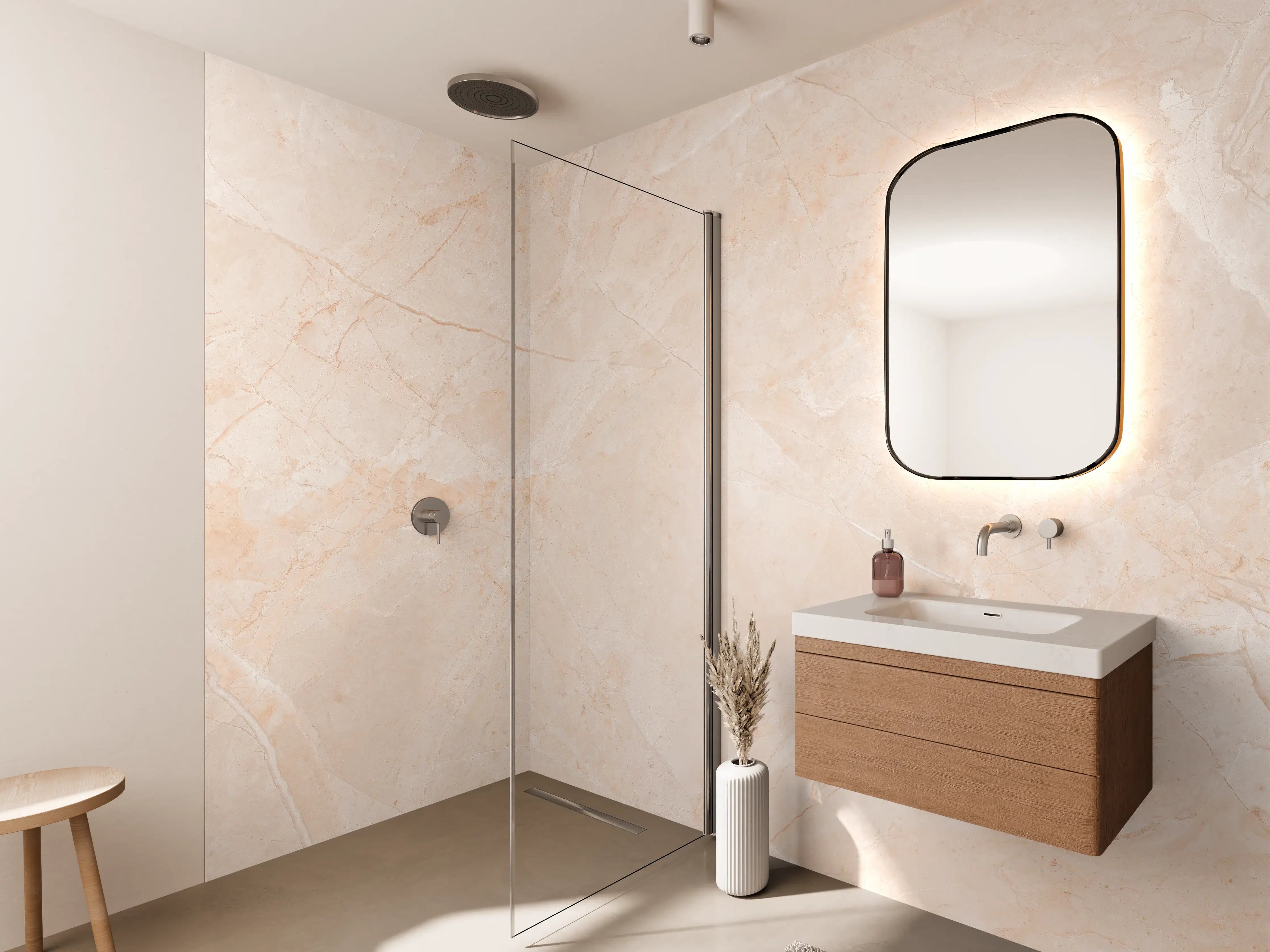 Wandverkleidung Bad - Natürlicher Sandstein - Granit