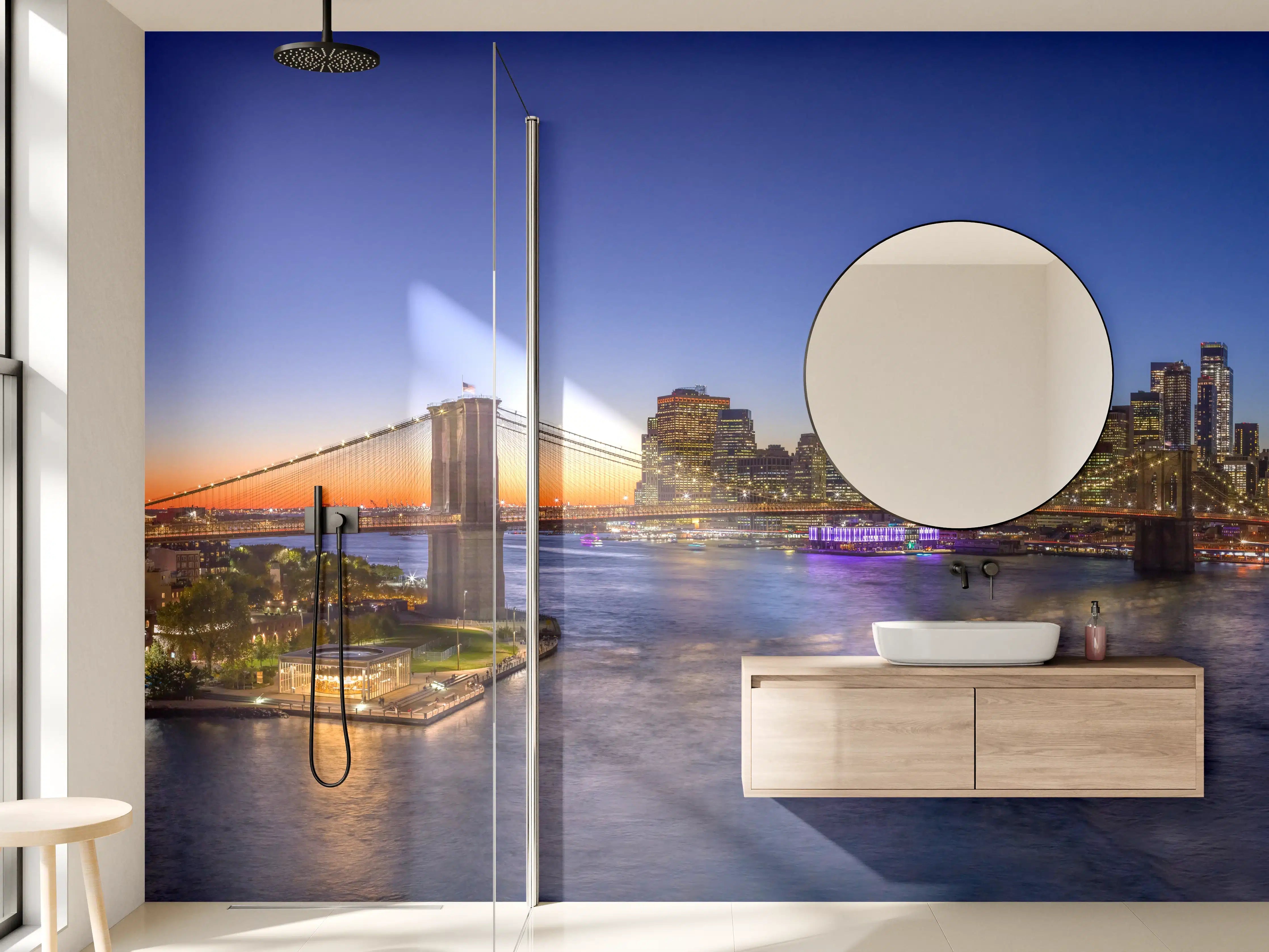 Wandverkleidung Bad - New York City Sonnenuntergang