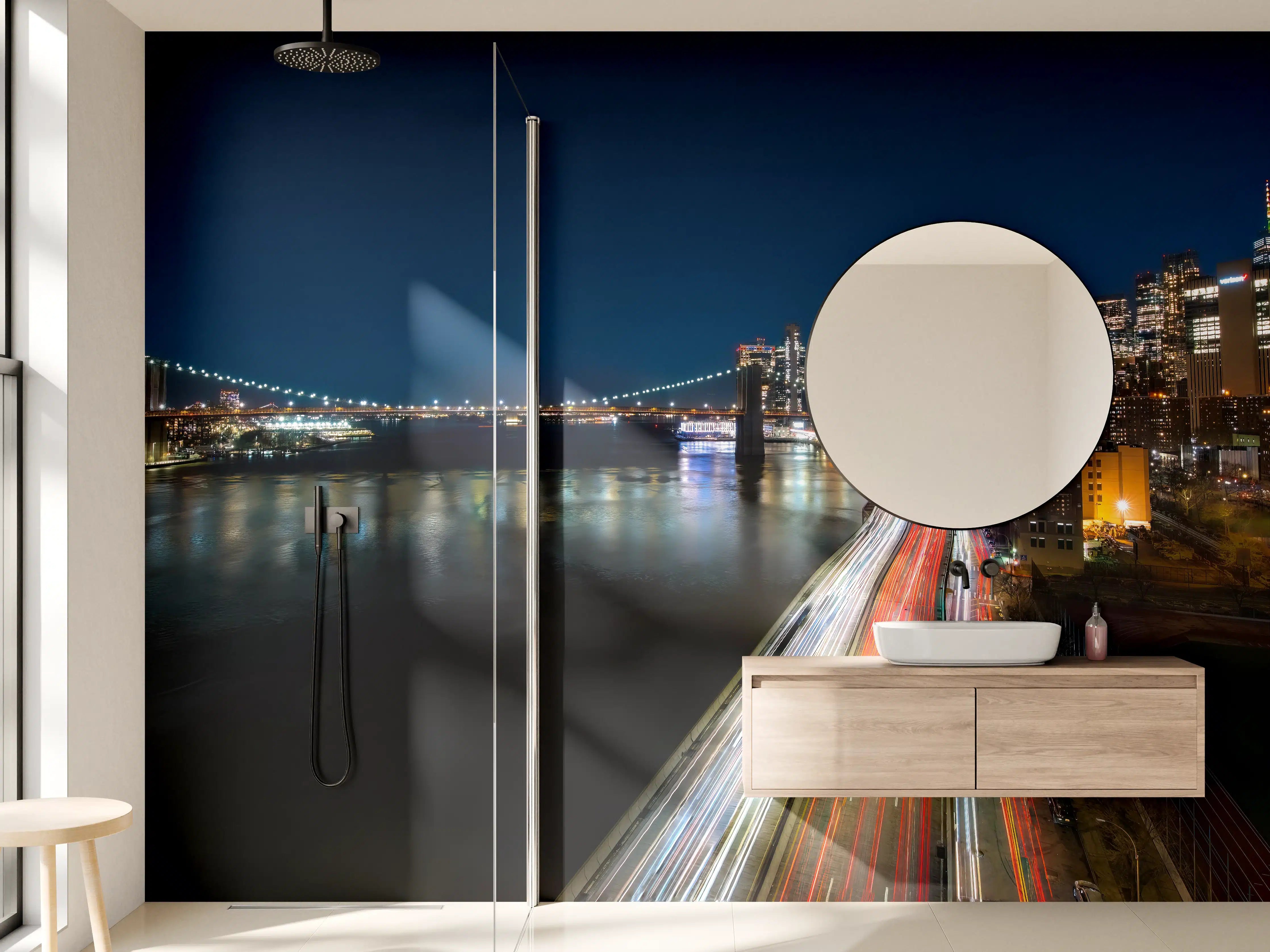 Wandverkleidung Bad - New York Light Night