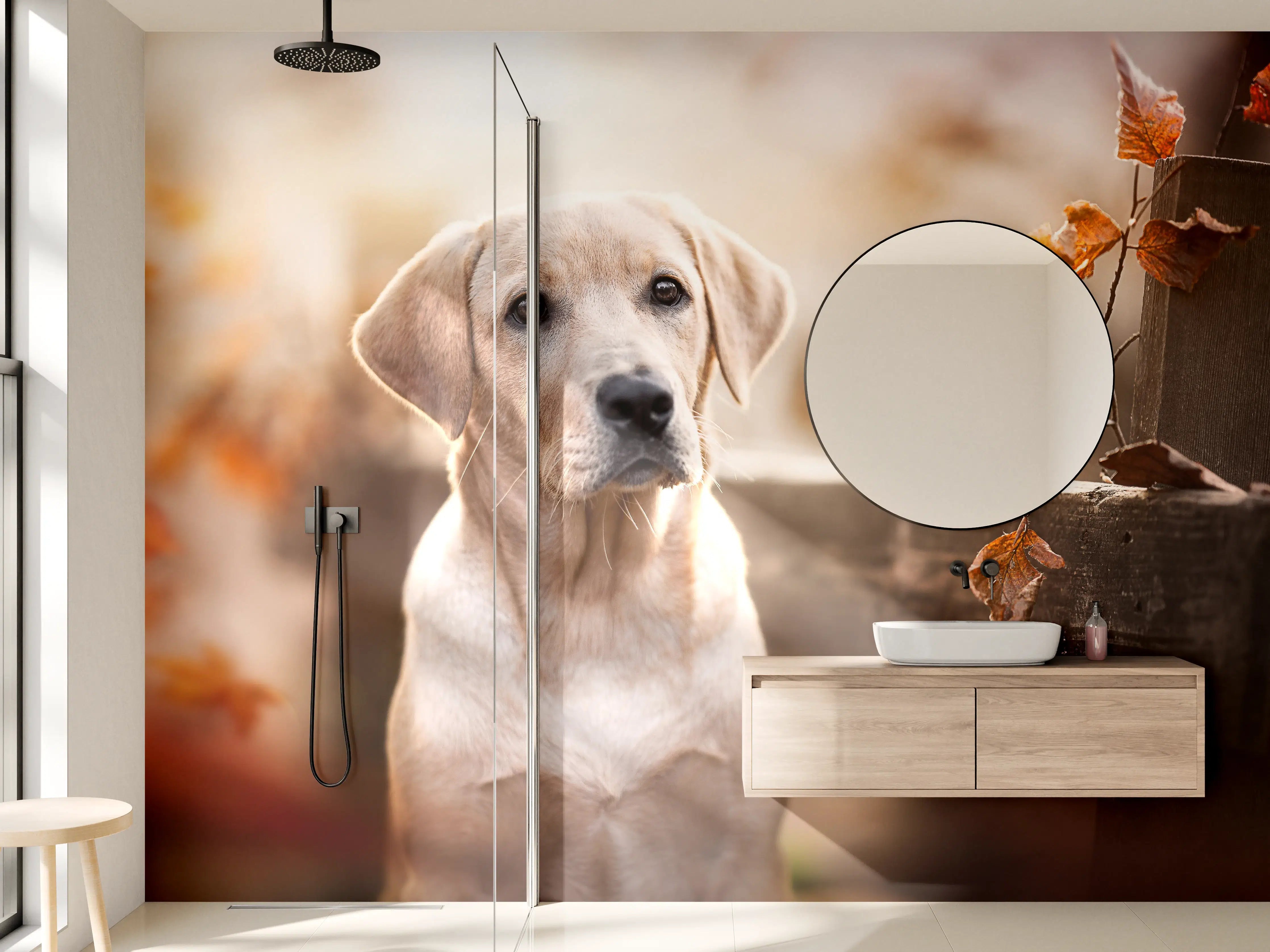 Wandverkleidung Bad - Niedlicher Labrador Welpe