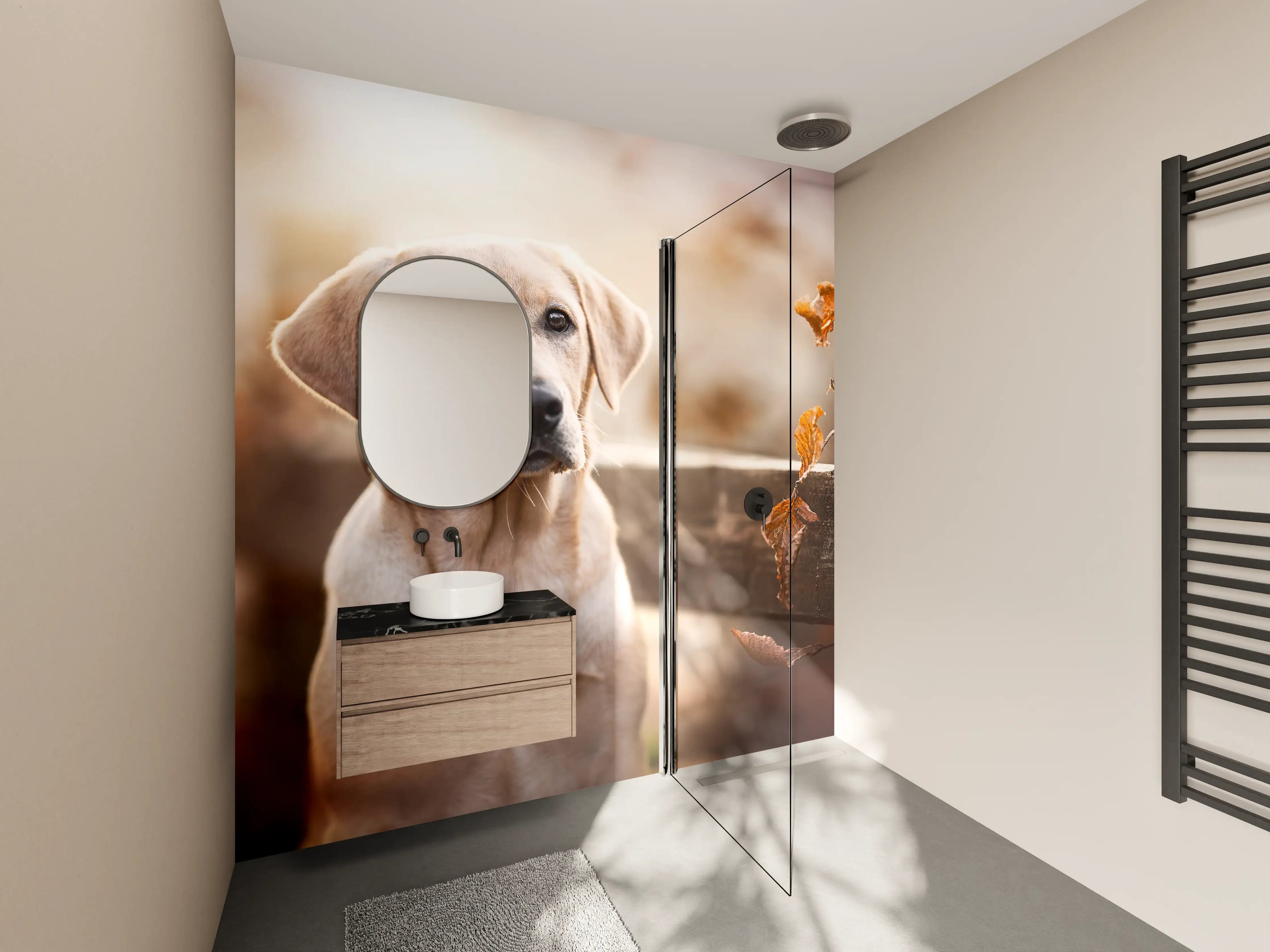 Wandverkleidung Bad - Niedlicher Labrador Welpe