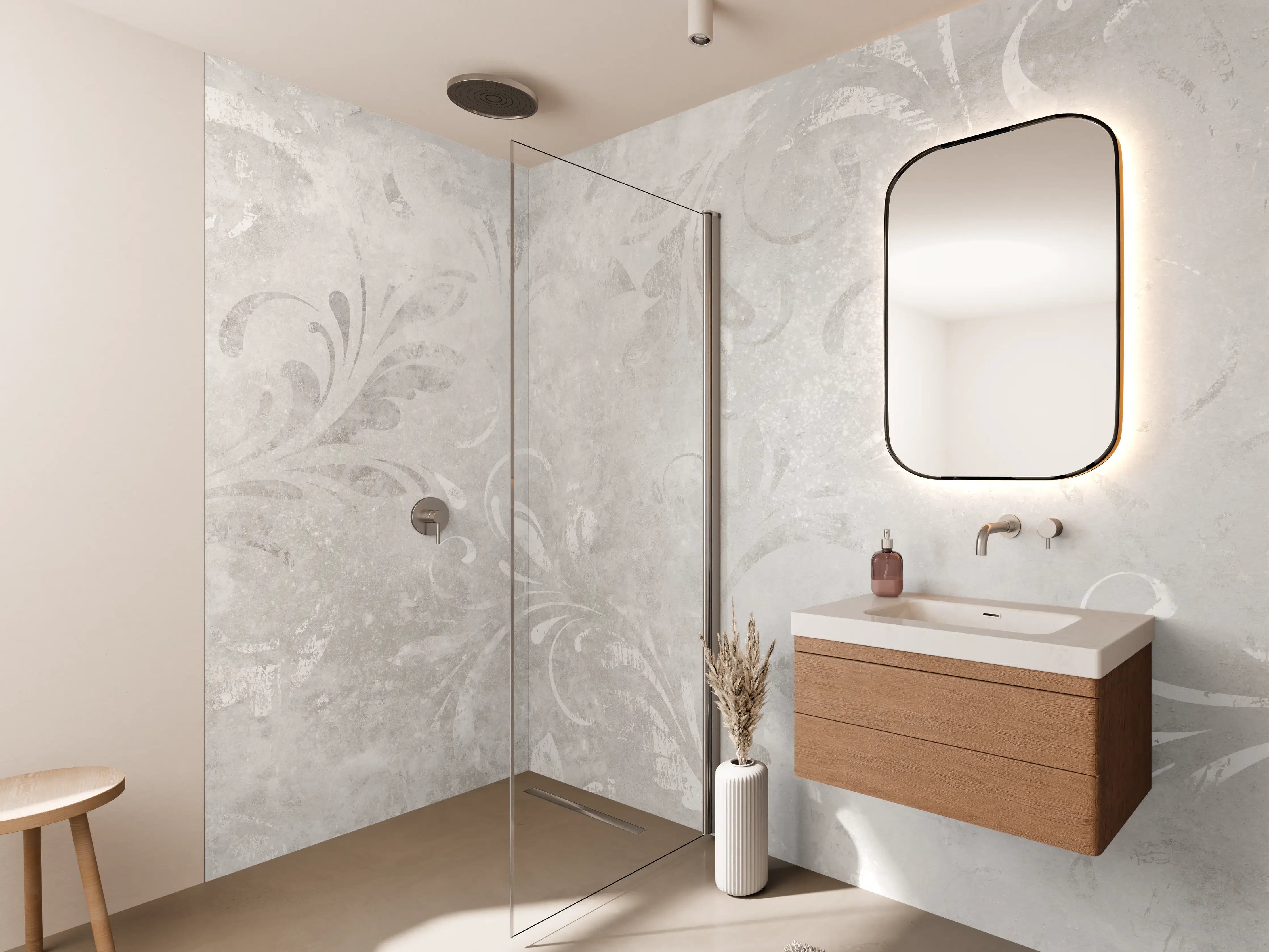 Wandverkleidung Bad - Orientale Zement Tapete