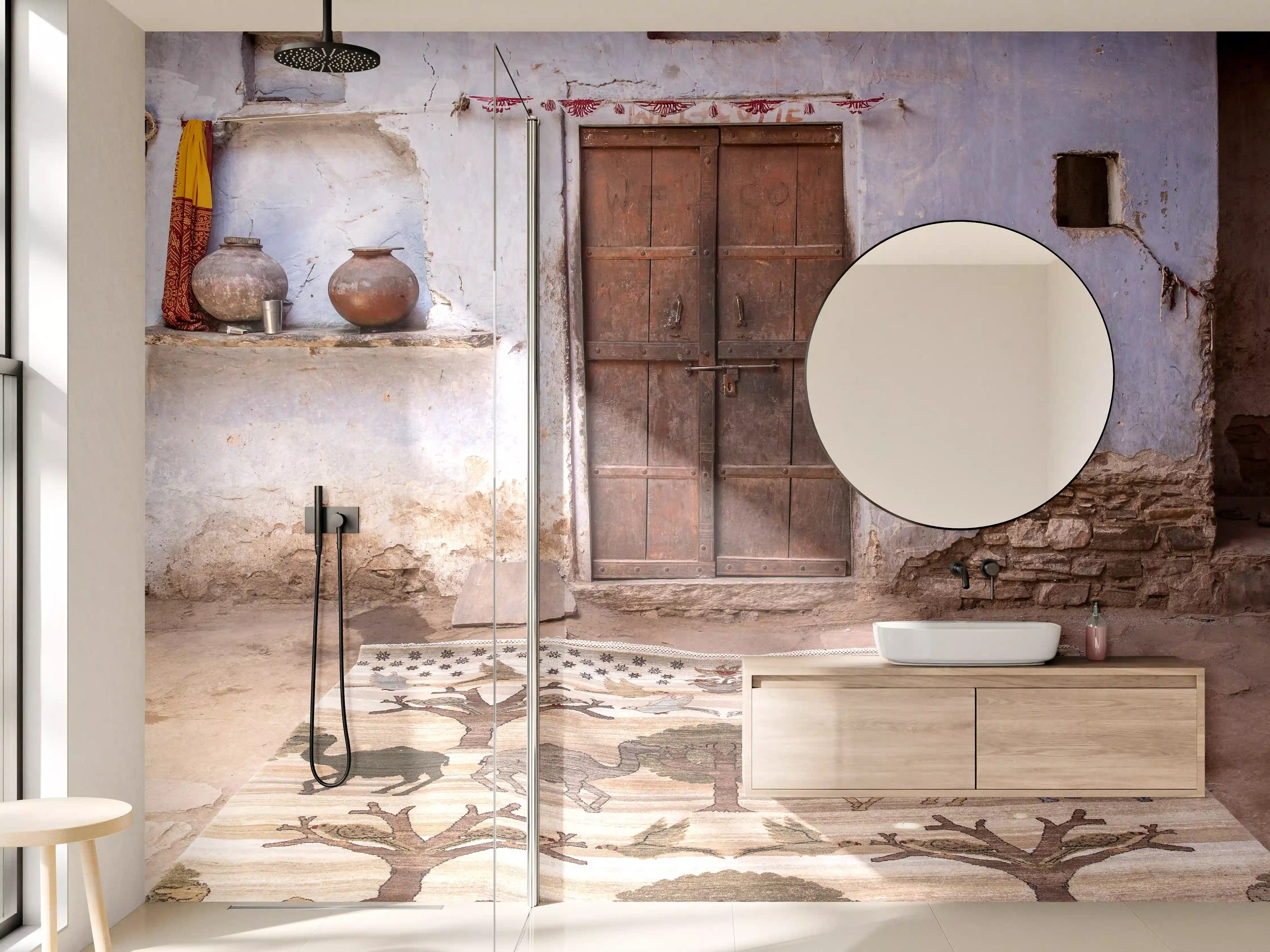 Wandverkleidung Bad - Orientalischer Teppich Antik-Look