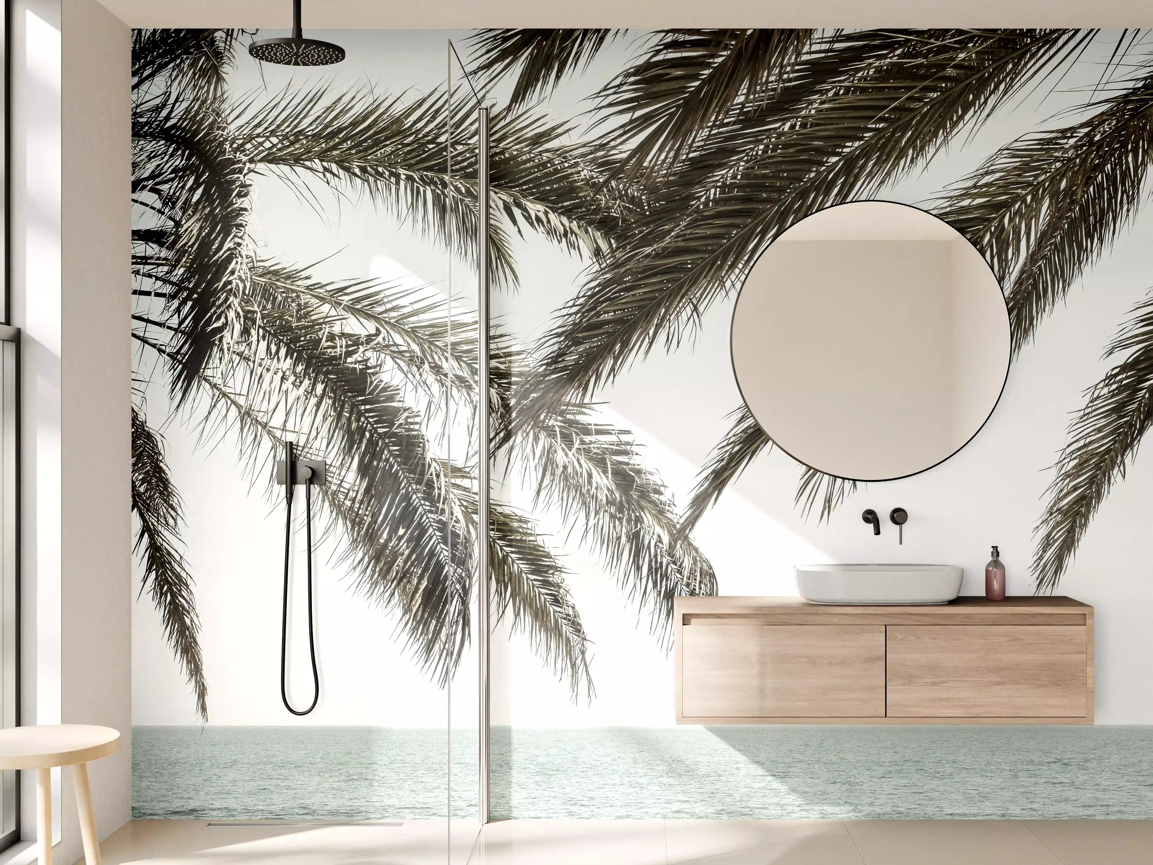 Wandverkleidung Bad - Palmengarten am Meer