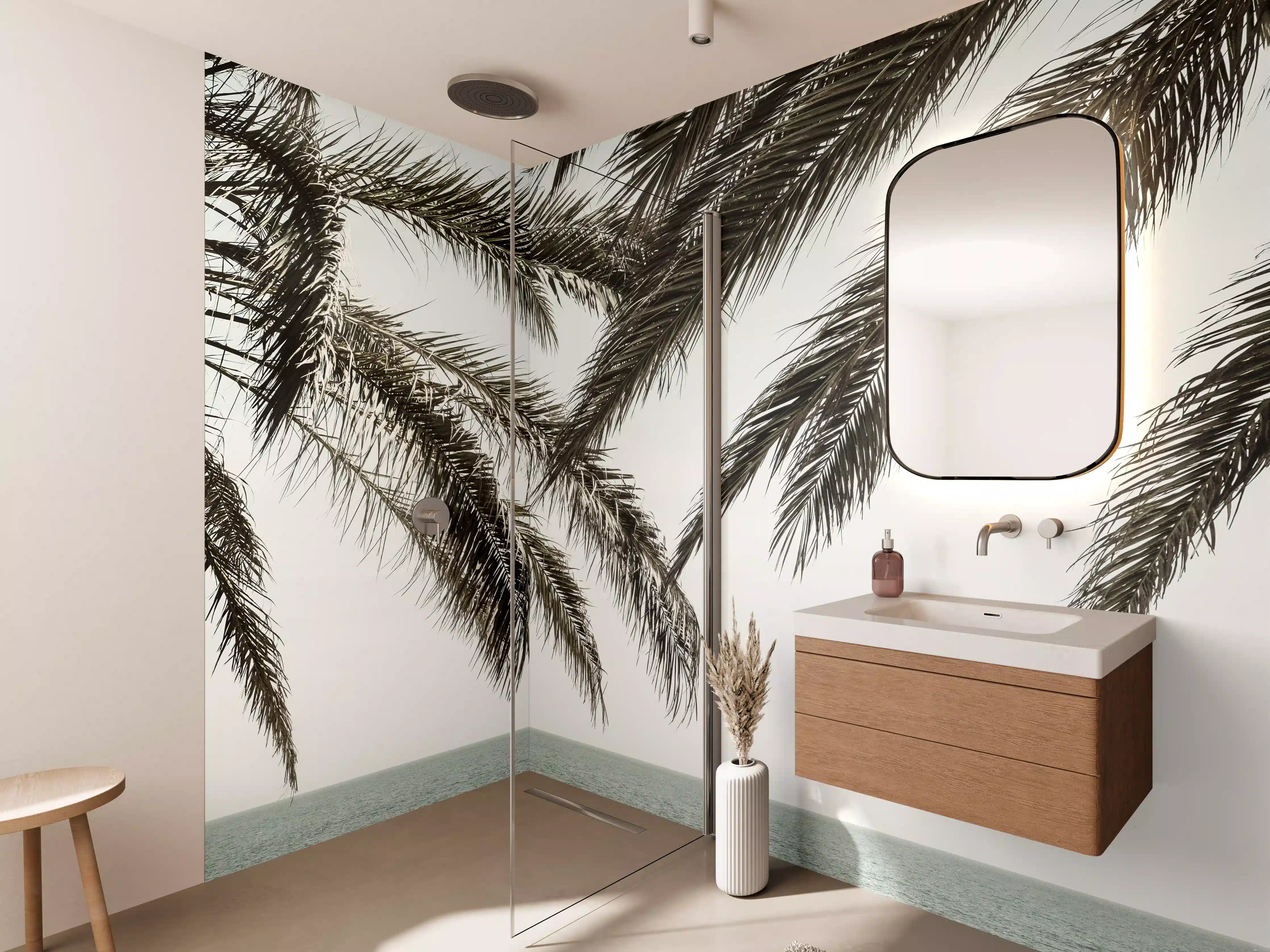 Wandverkleidung Bad - Palmengarten am Meer