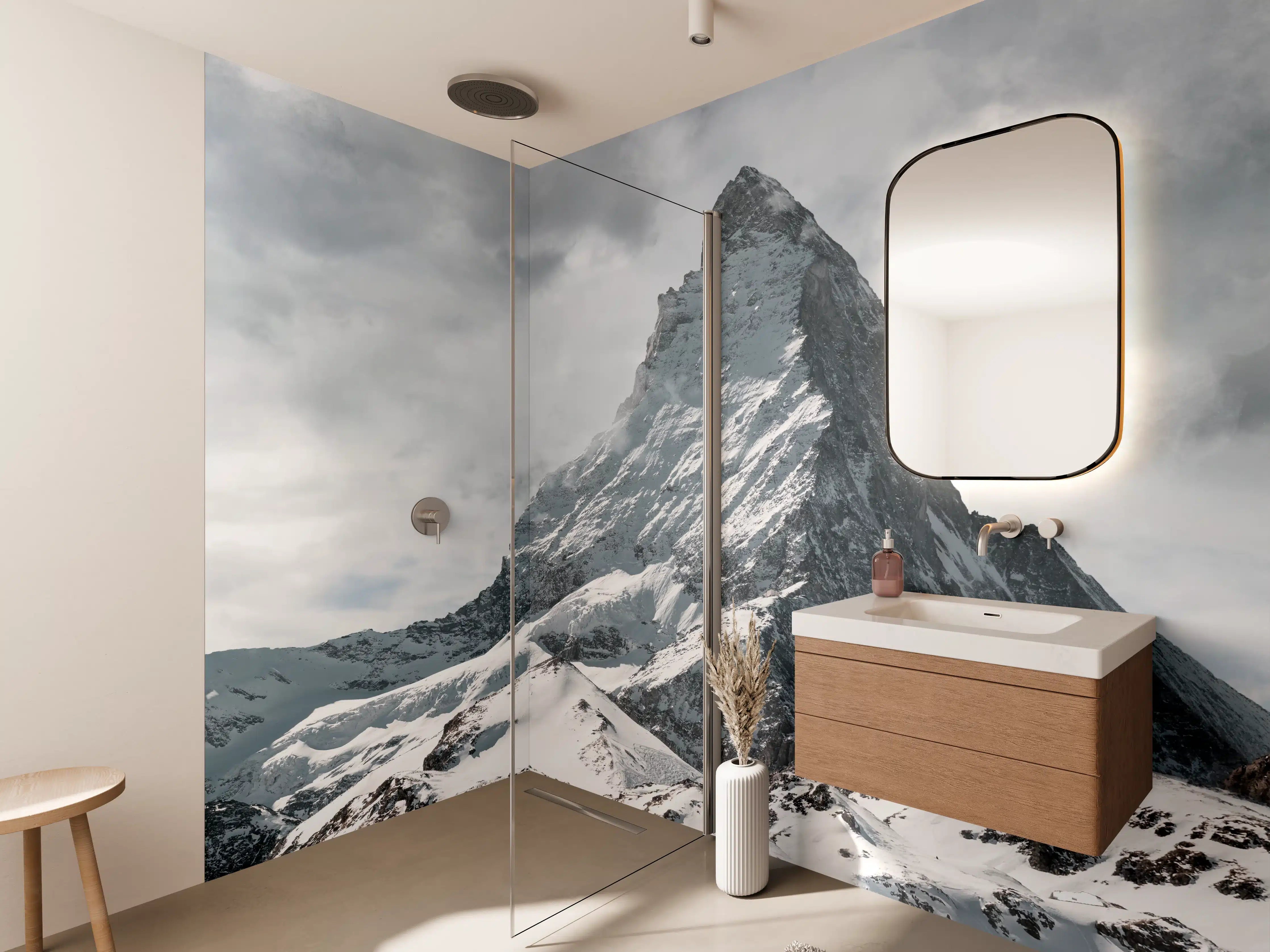 Wandverkleidung Bad - Panorama - Majestätischer Matterhorn - Alpen