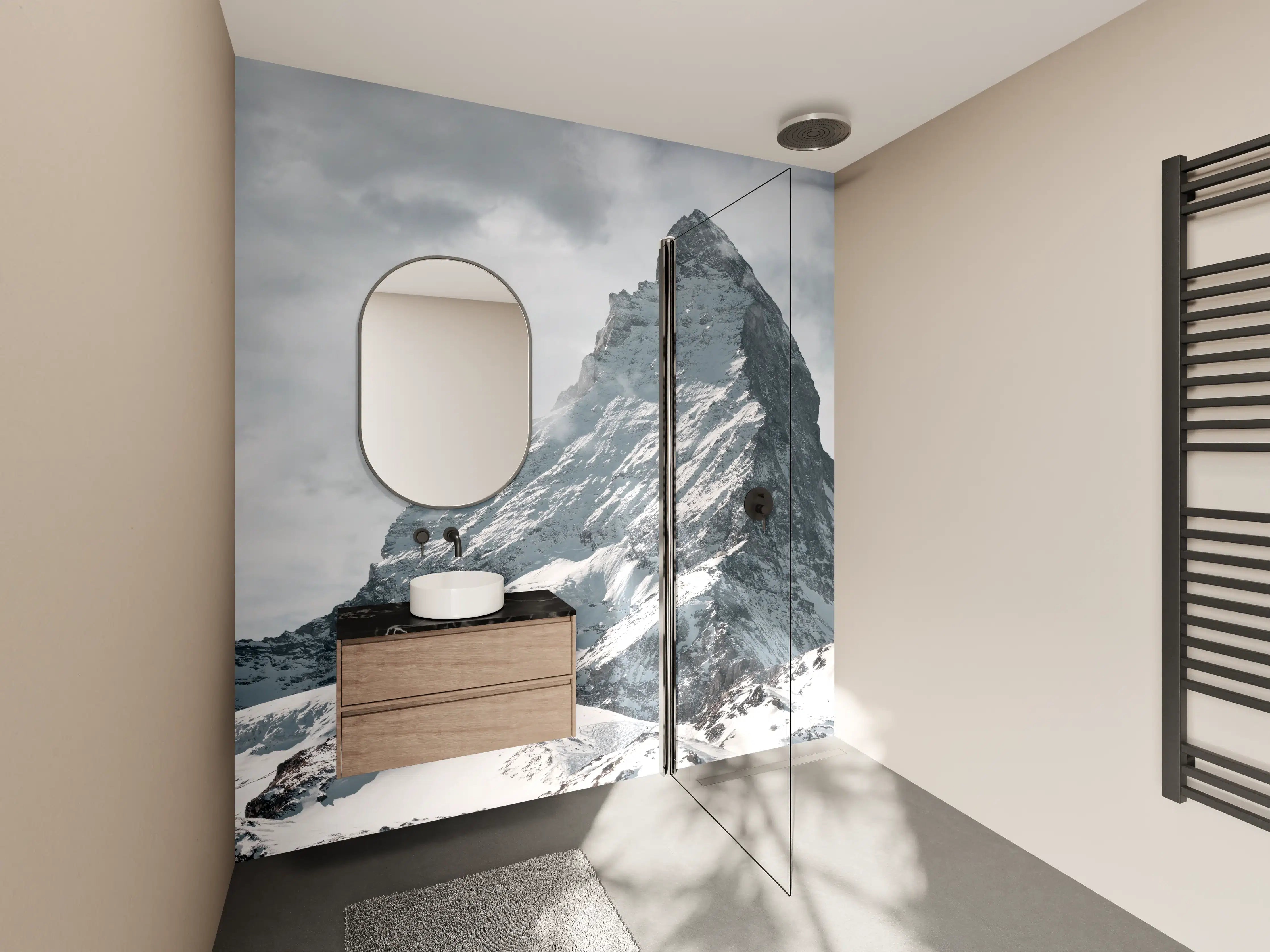 Wandverkleidung Bad - Panorama - Majestätischer Matterhorn - Alpen