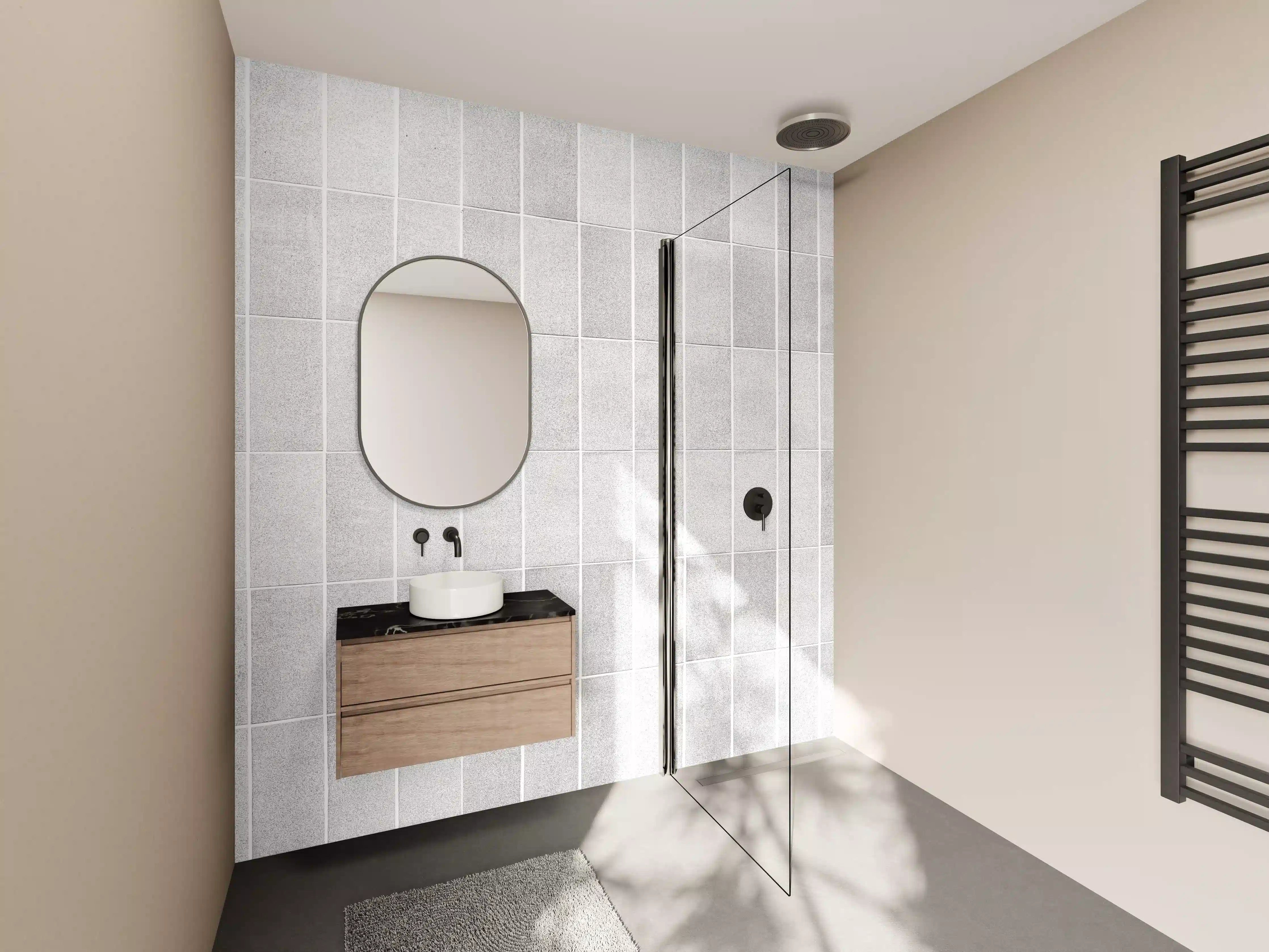 Wandverkleidung Bad - Panorama - Vintage weißen Fliesen