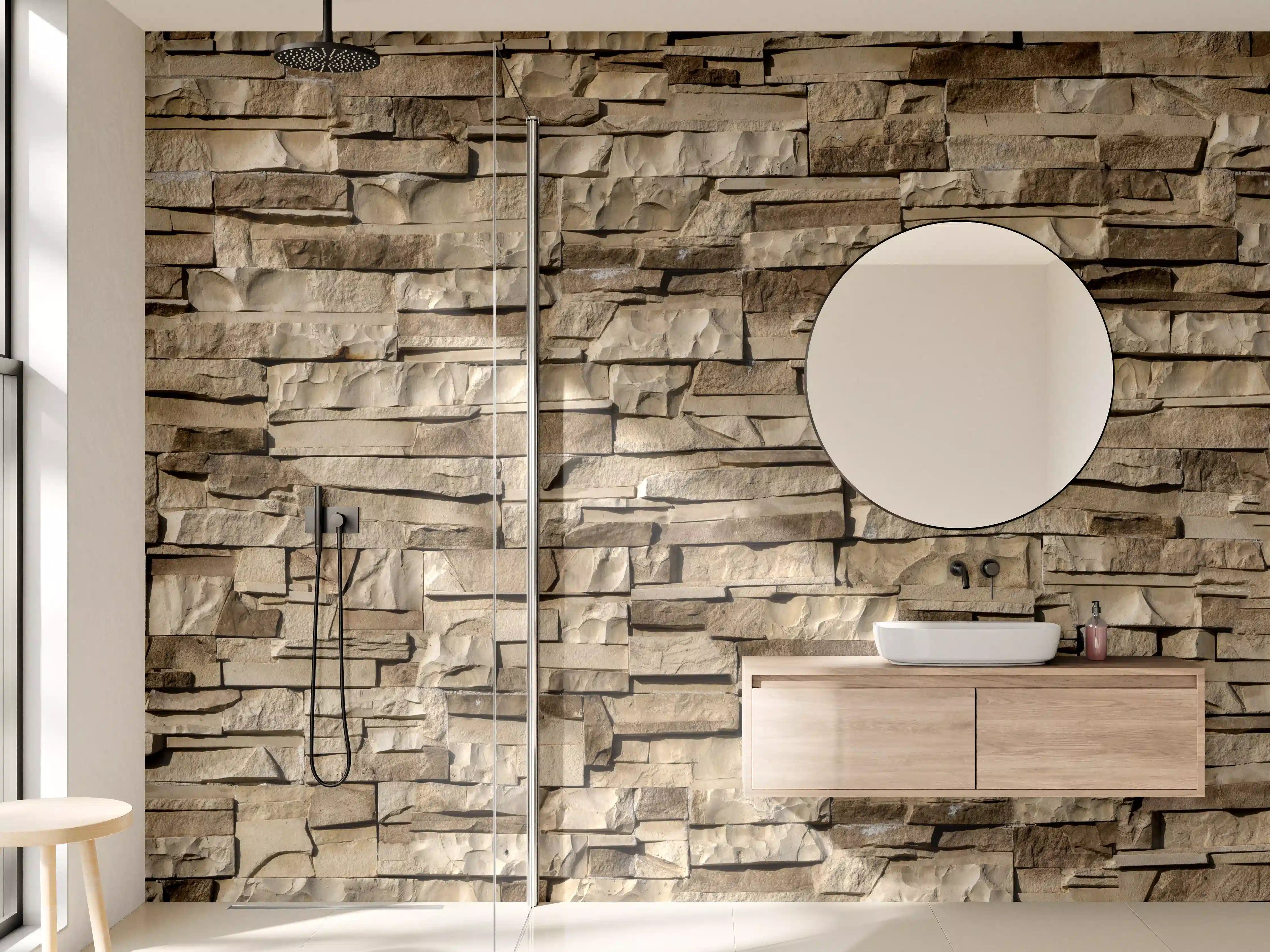 Wandverkleidung Bad - Panorama nahtlose Textur von Klinkerfliesen