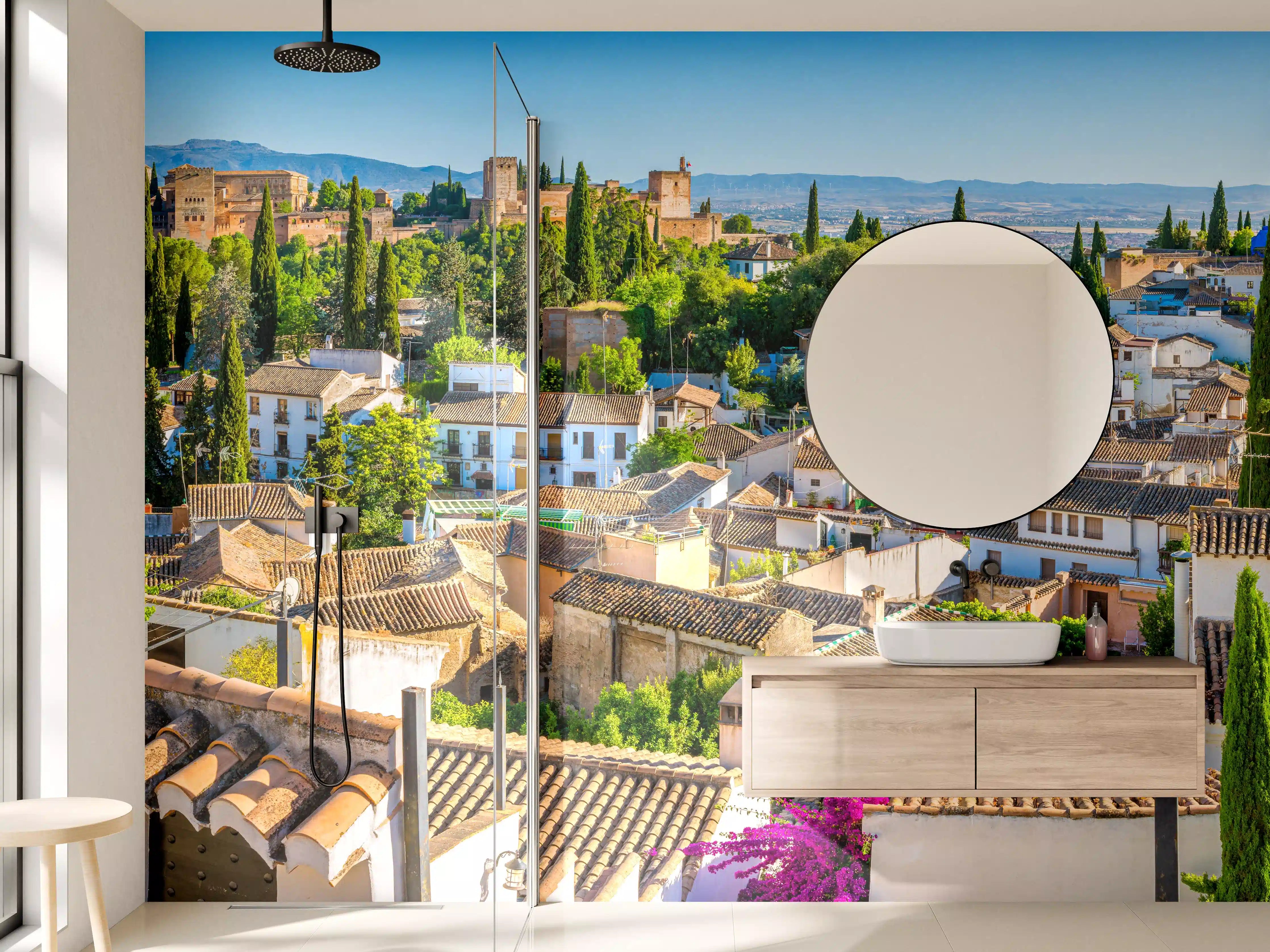 Wandverkleidung Bad - Panoramablick auf Albacin