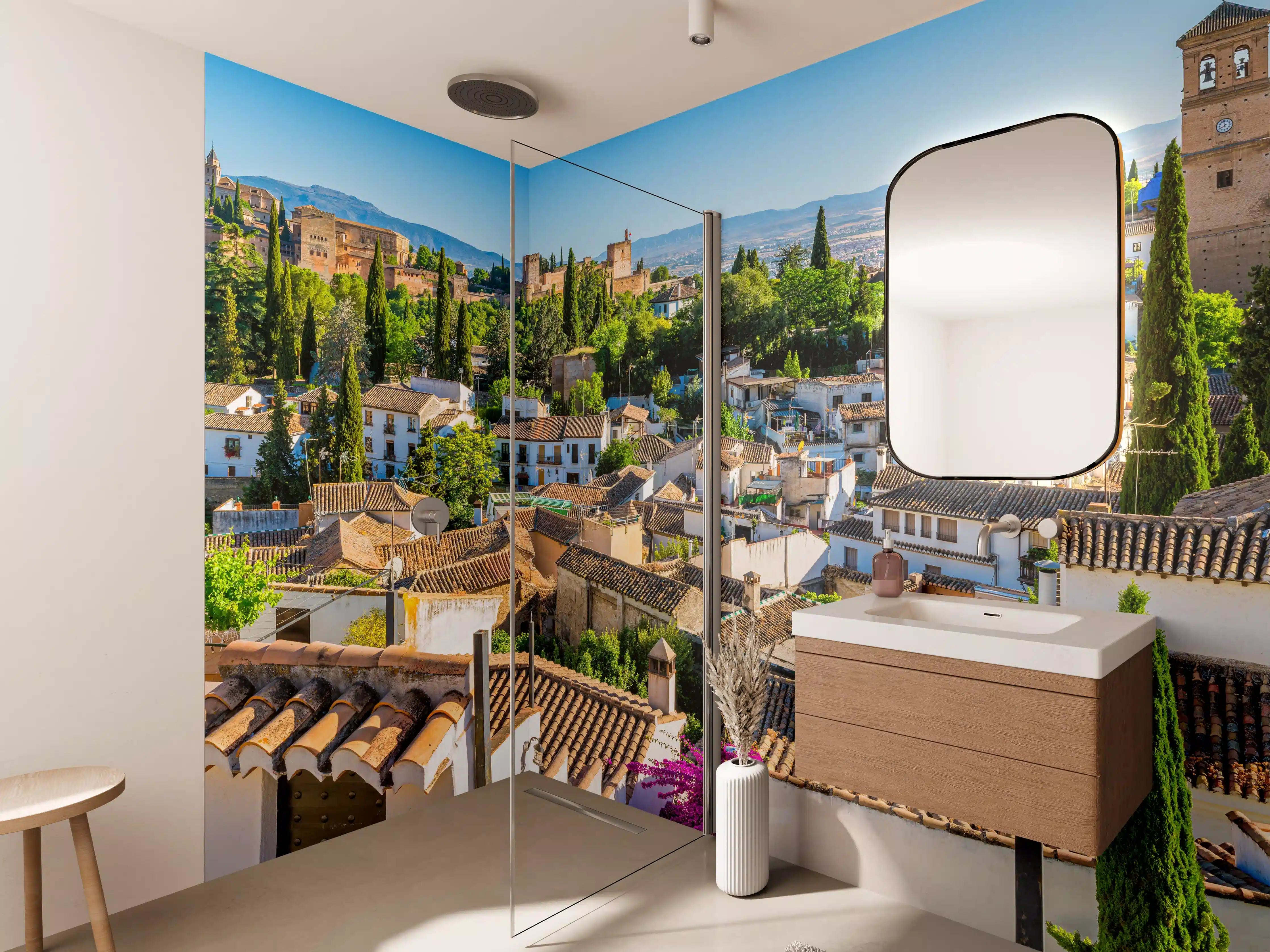 Wandverkleidung Bad - Panoramablick auf Albacin