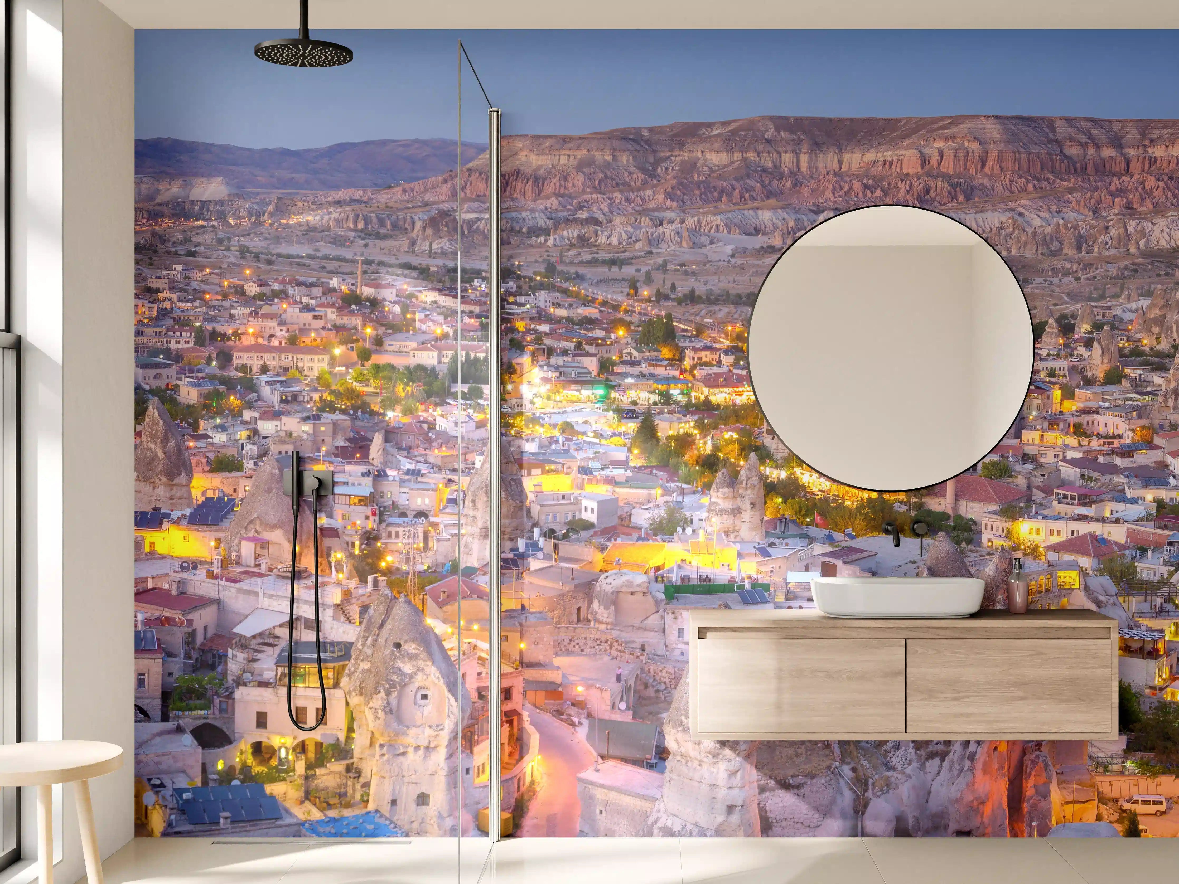 Wandverkleidung Bad - Panoramablick auf Göreme - Kapadokien