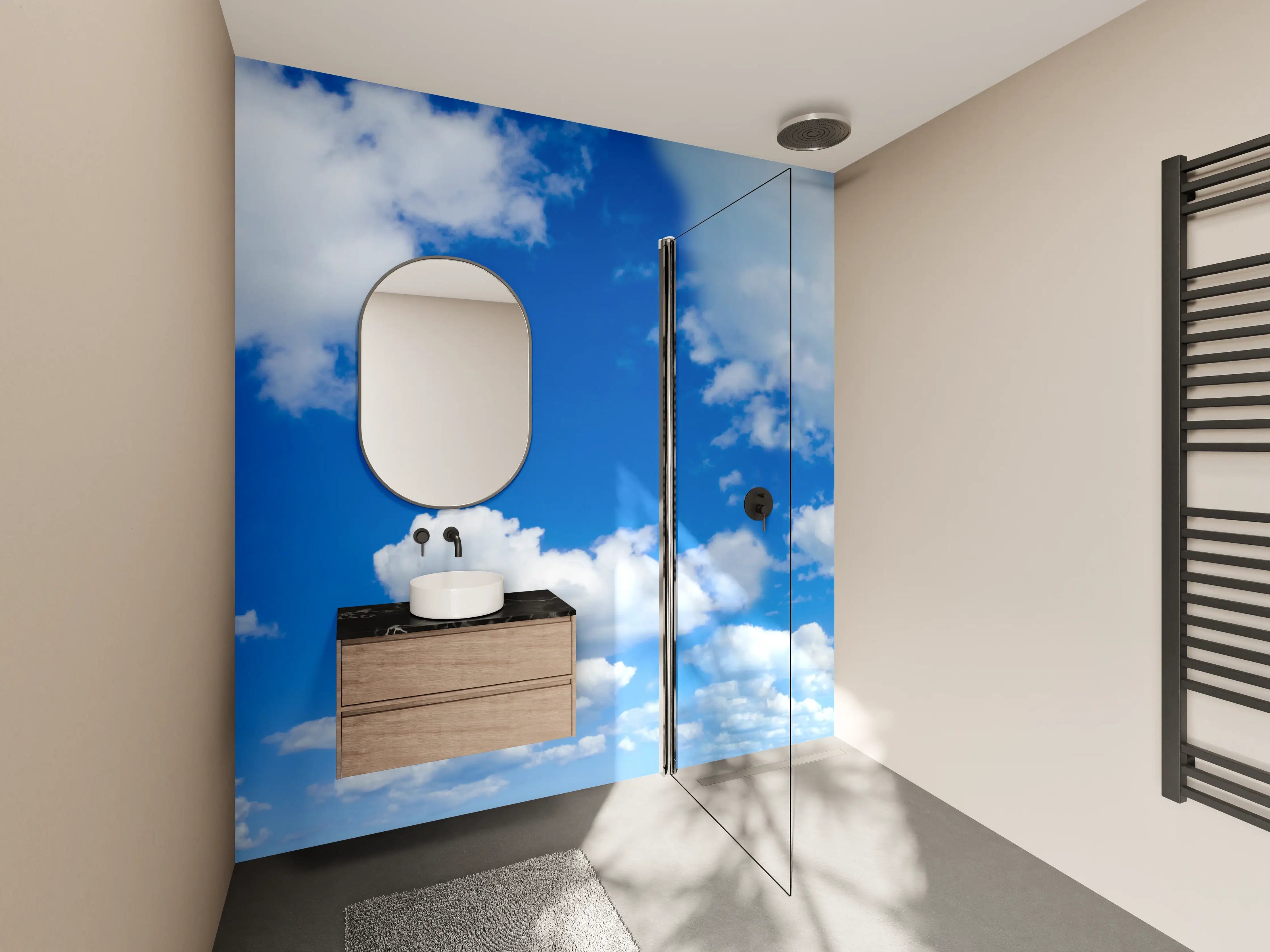 Wandverkleidung Bad - Panoramischer Himmel mit Wolken