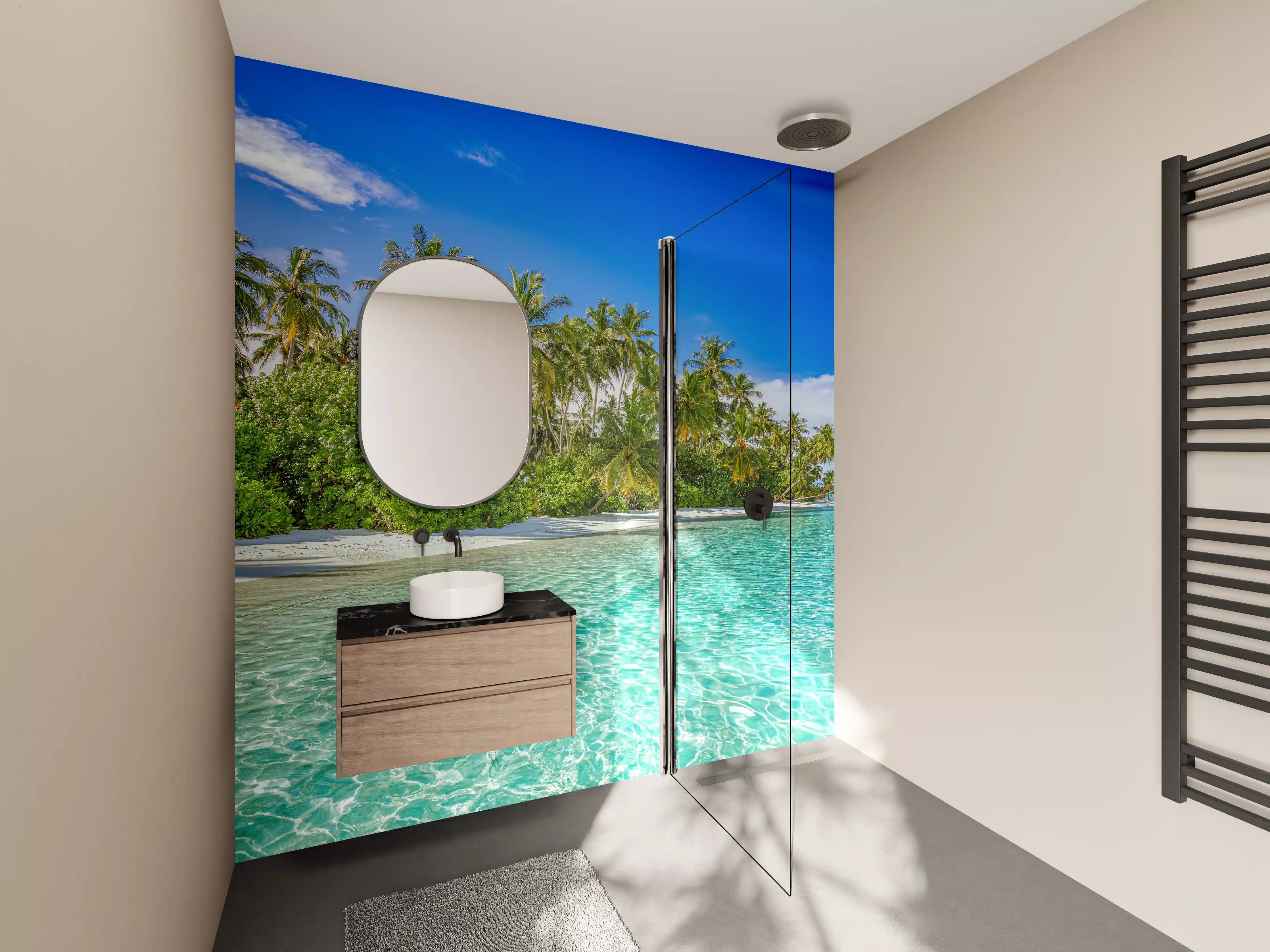 Wandverkleidung Bad - Paradiesische Insel
