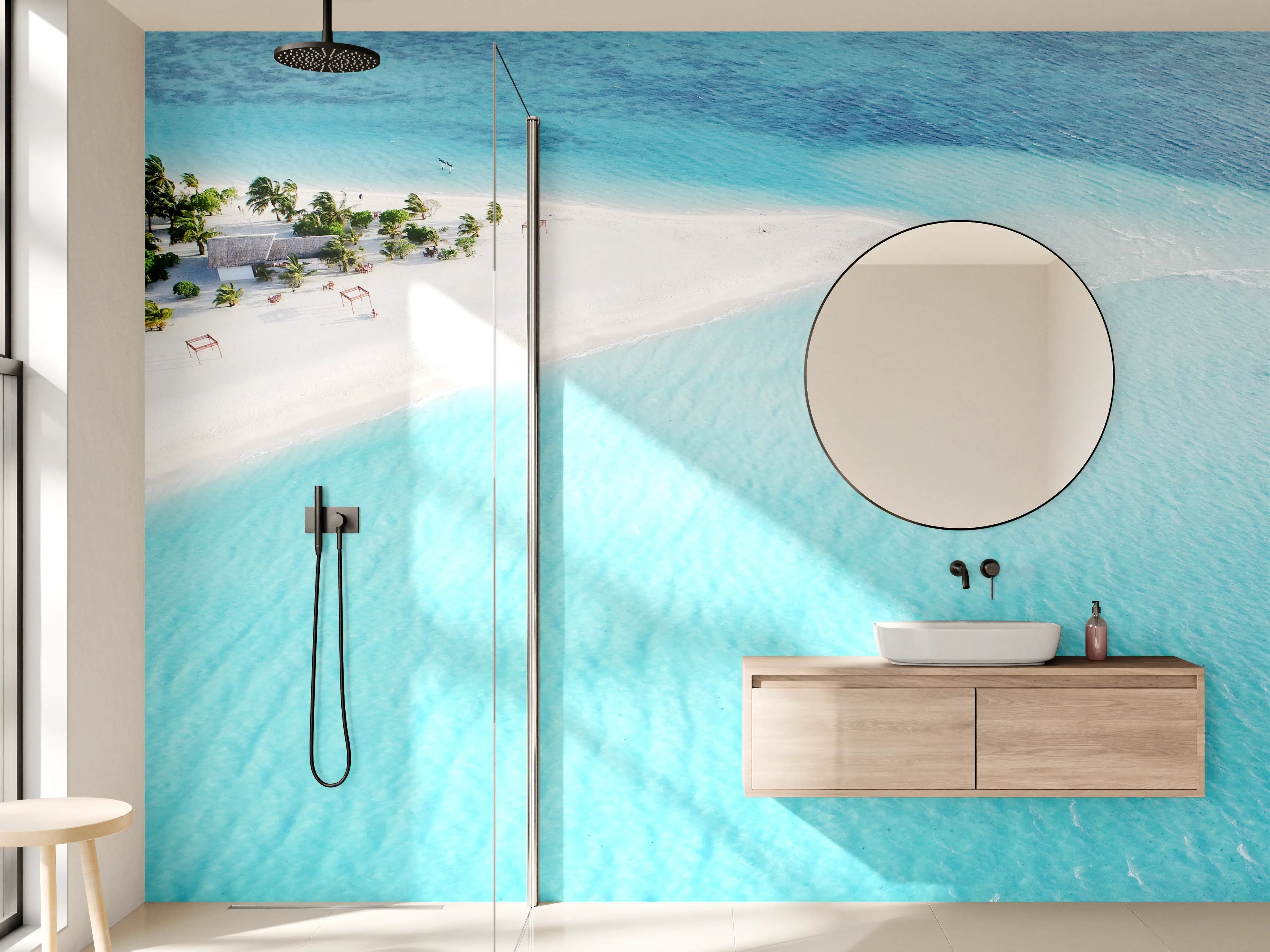 Wandverkleidung Bad - Paradiesischer Strand in den Malediven